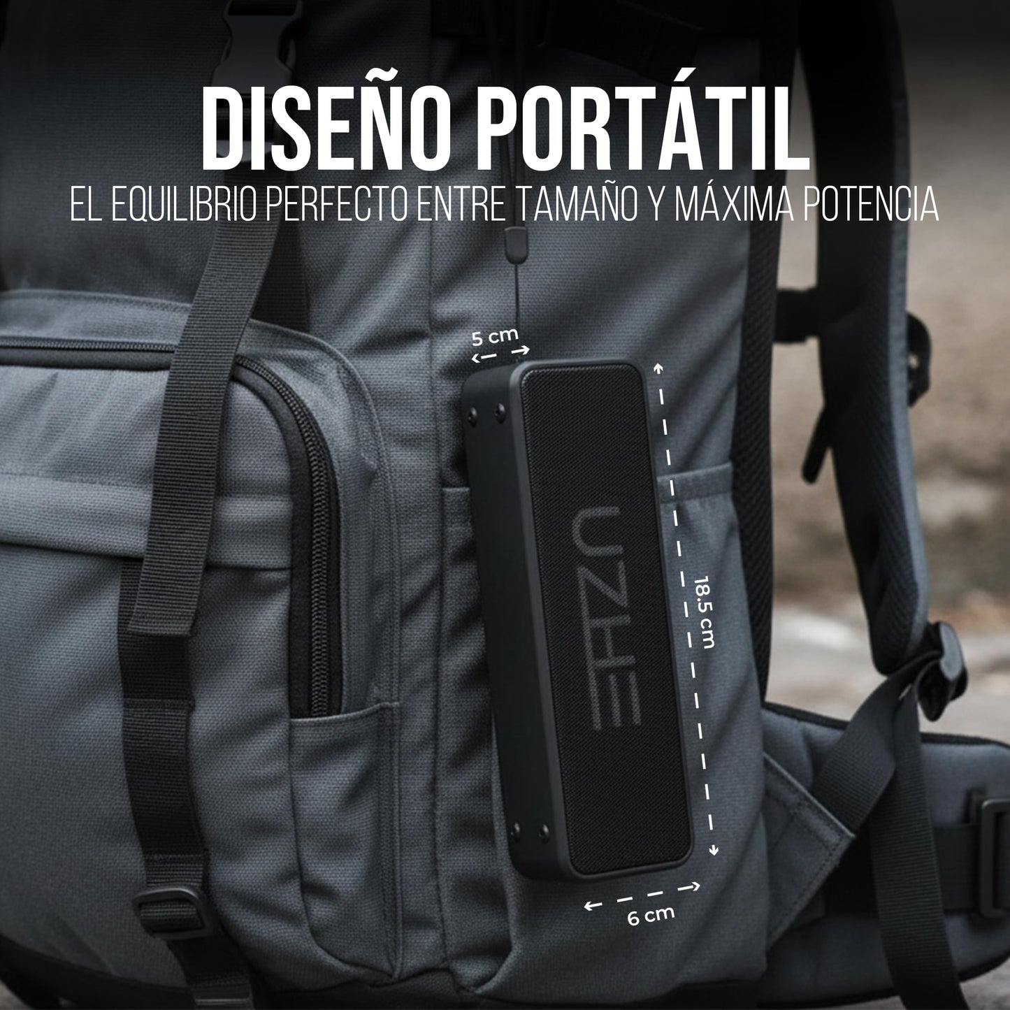 UZHE | Bocina Bluetooth 20W | Sonido Estéreo HiFi con Doble Driver y Subwoofer IPX6 Impermeable 12h Batería 4000mAh TWS (Sonido Envolvente) Altavoz Portátil para Fiestas Exterior USB-C | Negro