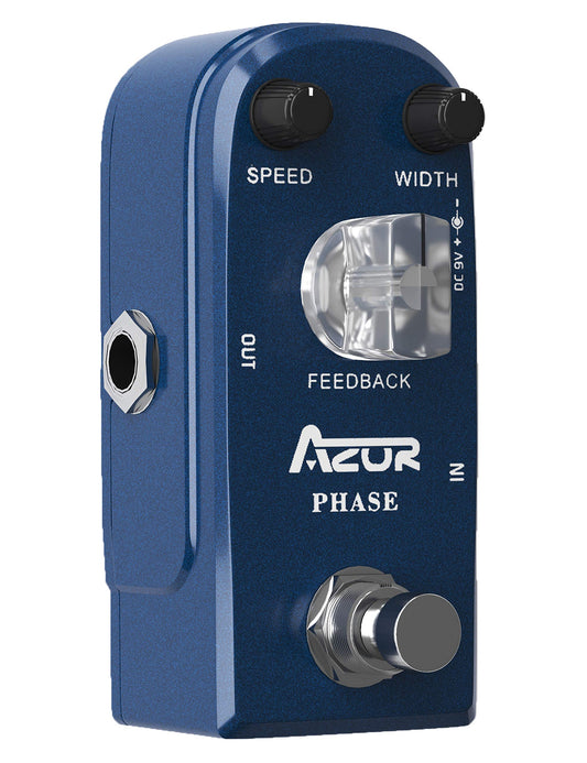 AZOR Pedal de fase mini pedal de efecto analógico para guitarra eléctrica y bajos, verdadero bypass procesamiento de señal pura, diseño compacto y portátil, uso de escenario y estudio