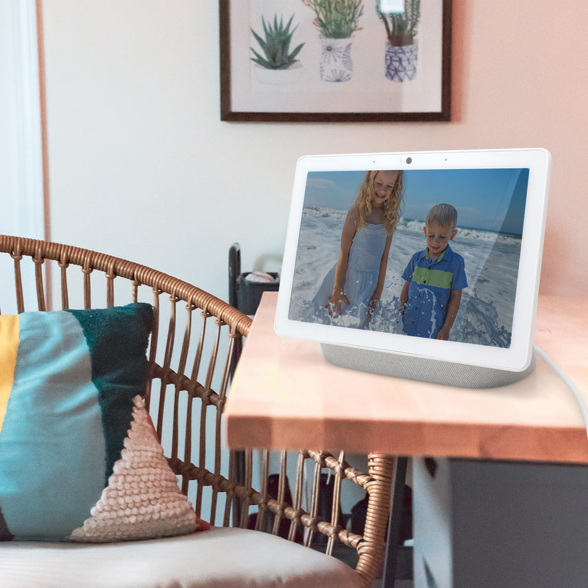 Adaptador de Corriente Vebner Blanco Compatible con Google Nest Hub Max y Audio