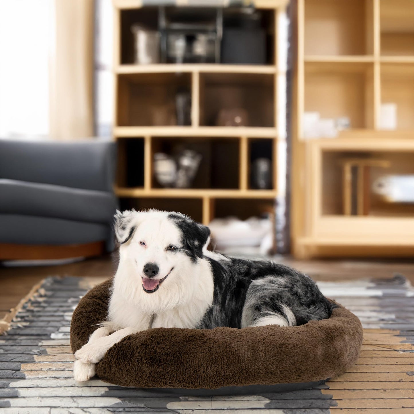Cama para Perro PETS APPAREL HILLS Café Tipo Dona Anti Estrés Large