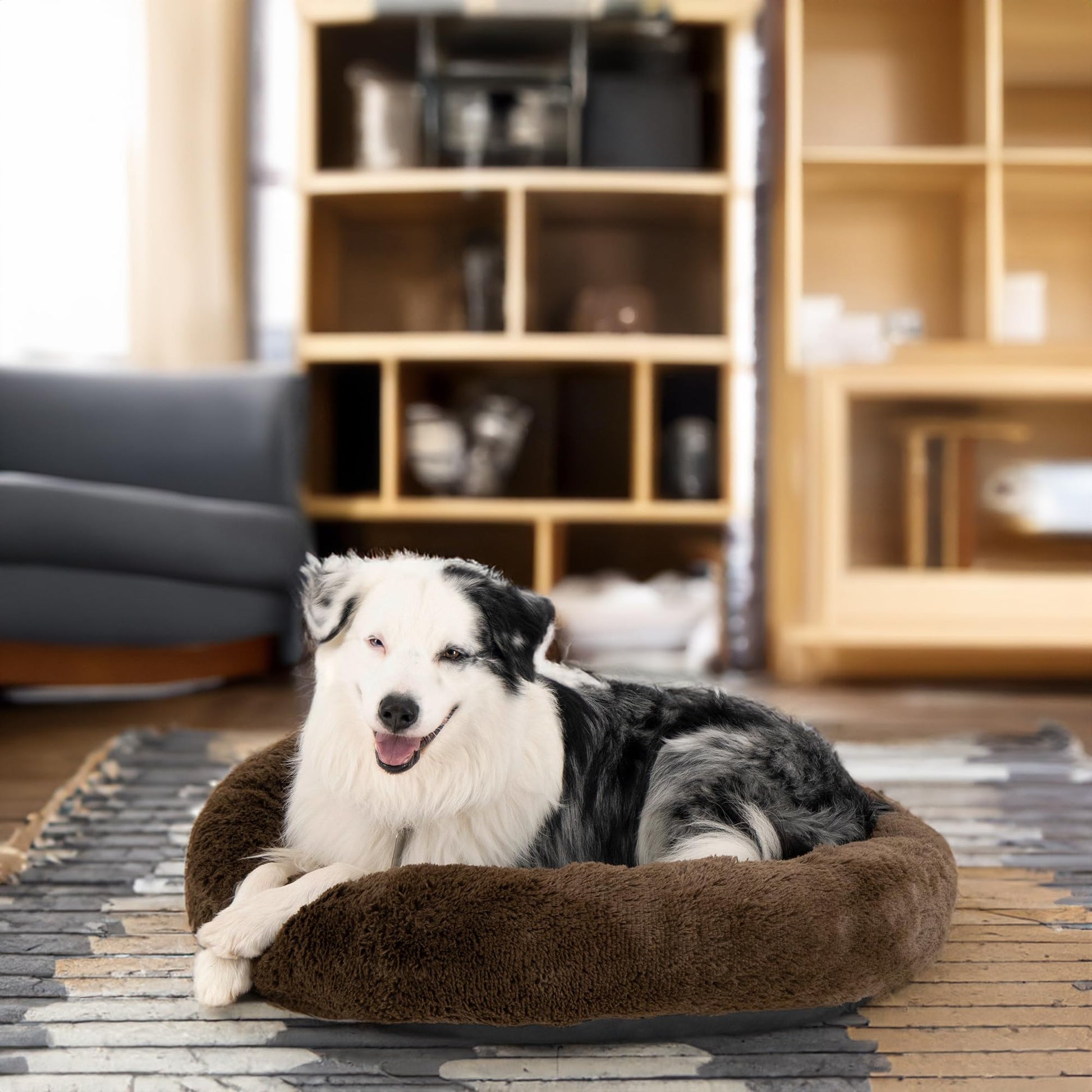 Cama para Perro PETS APPAREL HILLS Café Tipo Dona Anti Estrés Large