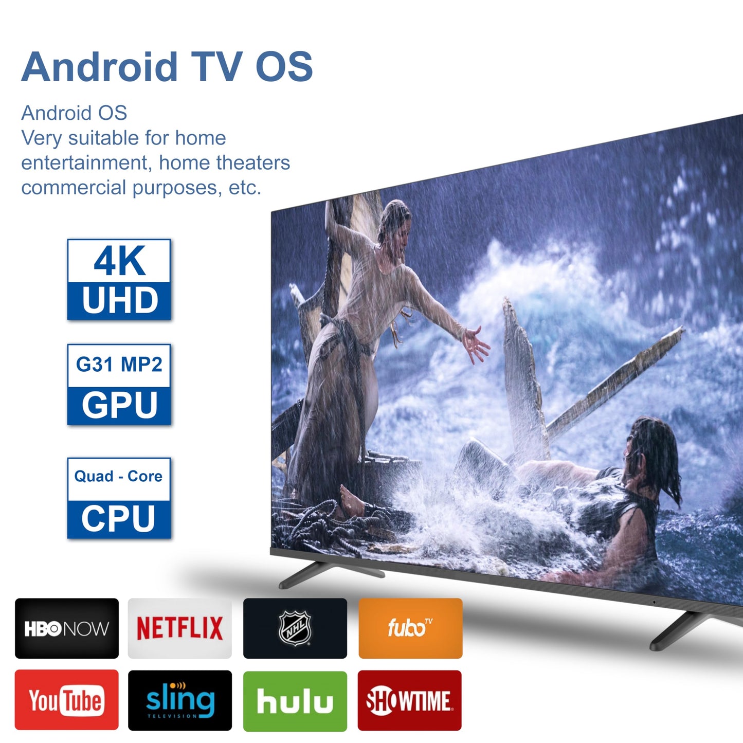 Caja de TV Android 4GB RAM 32GB ROM H.265 Quad 4-Core Android Box compatible con videos 3D 4K UHD H.265, 2.4G/5G de doble banda WiFi 6 Bluetooth 5.0 Smart TV Box