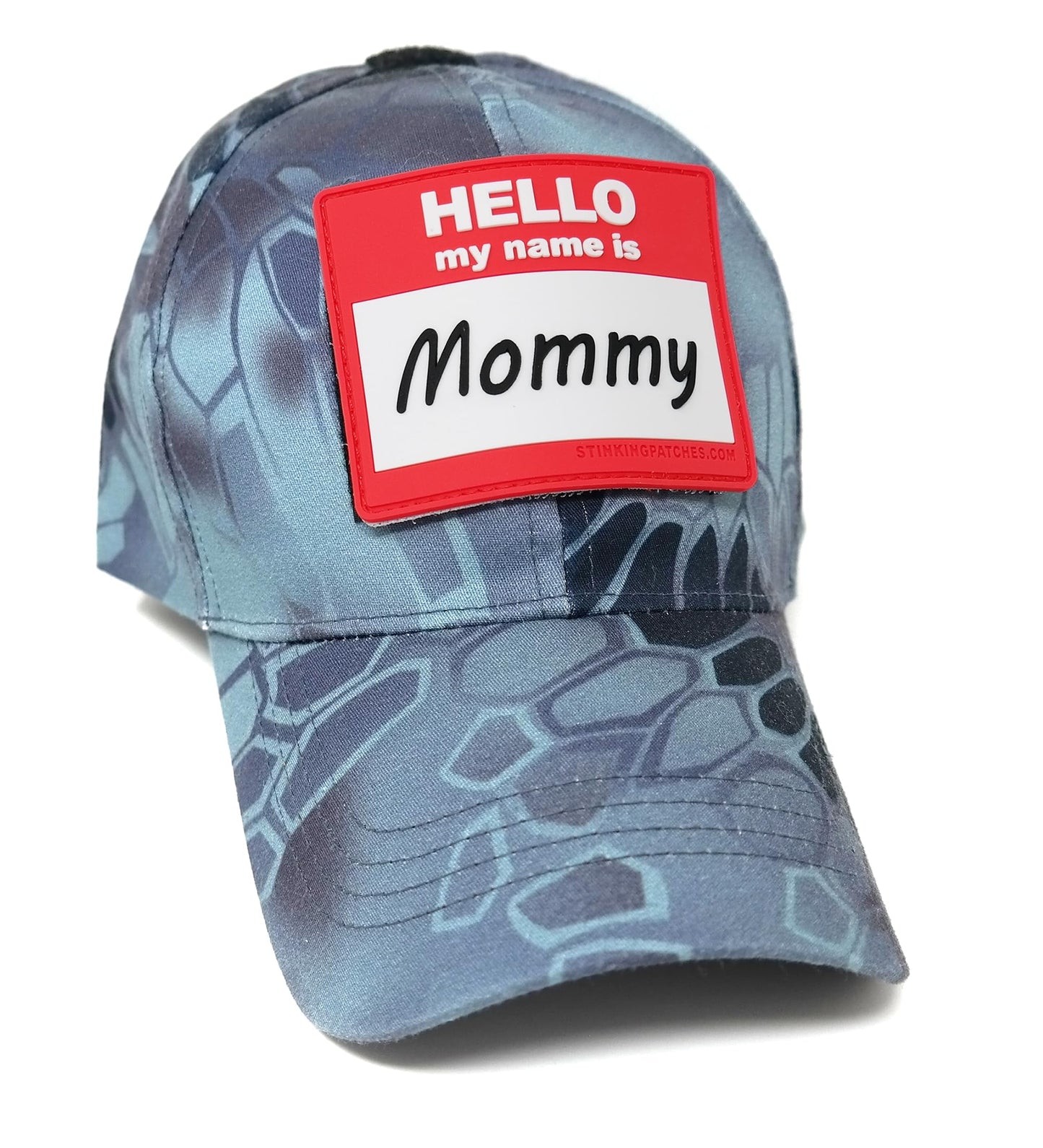 Hello My Name is Mommy Parche de PVC con gancho y bucle | Divertido parche táctico para bolsas de pañales y equipo de papá