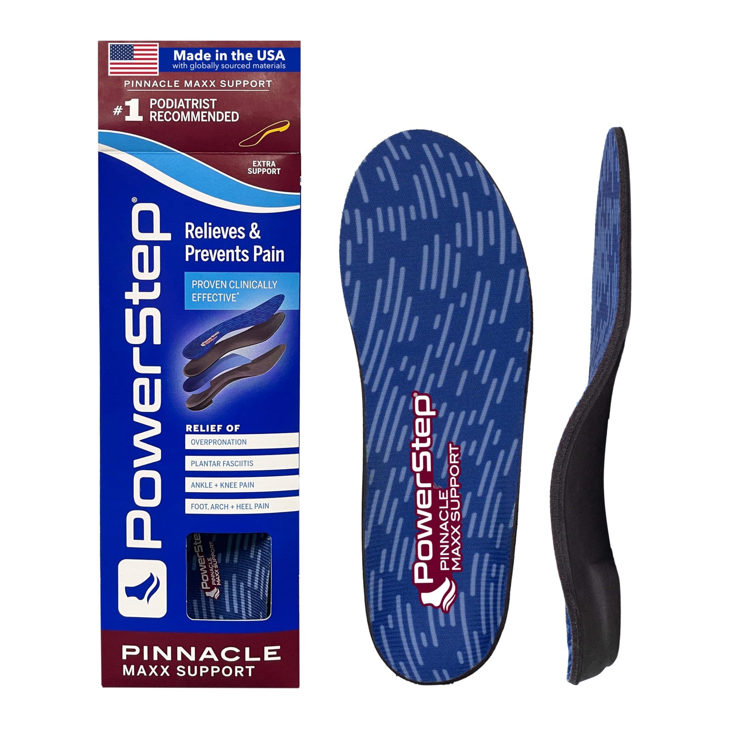 Plantillas Ortopédicas Powerstep Pinnacle Maxx Marrón/Negro Talla Completa para Hombre/Mujer