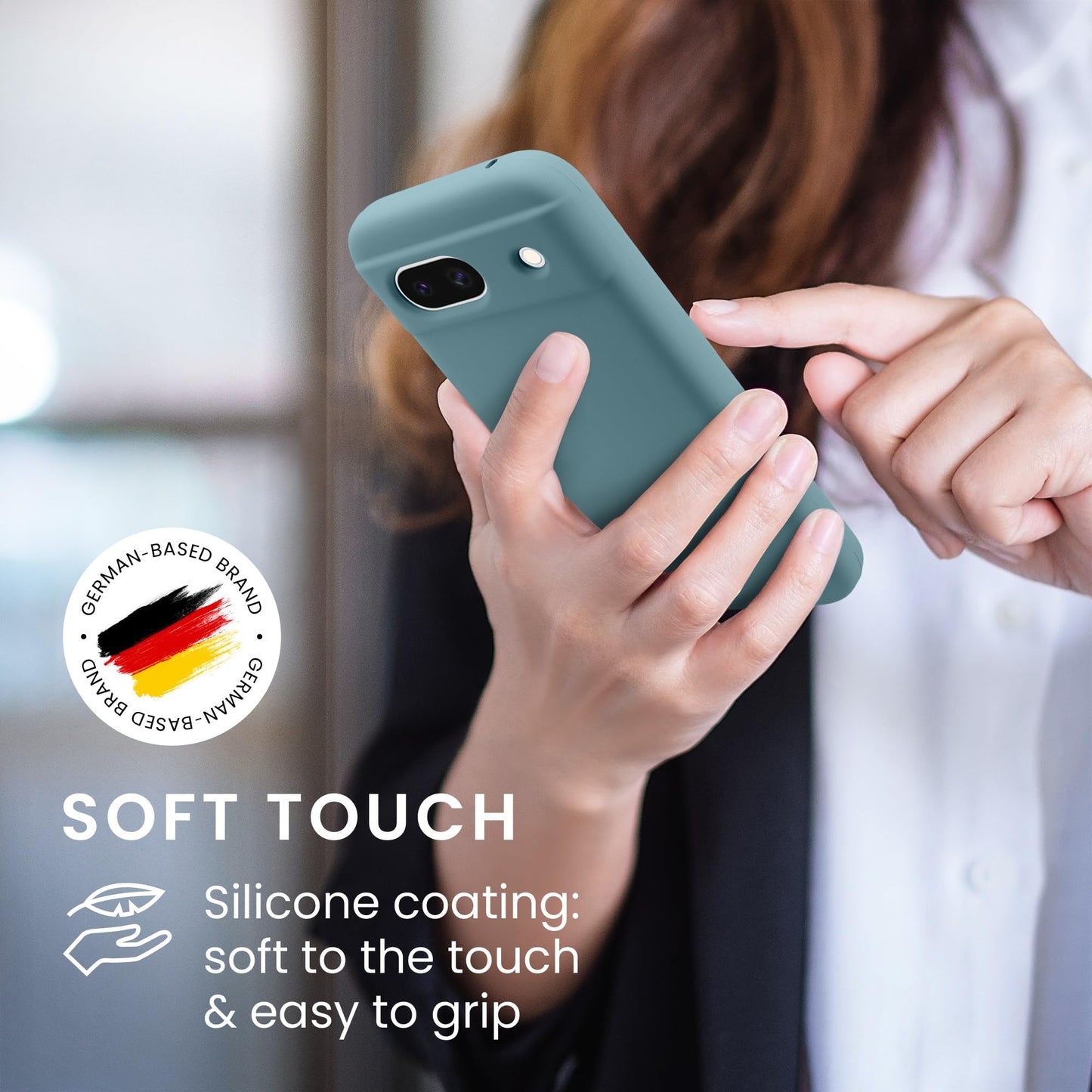 kwmobile Carcasa Compatible con Google Pixel 8a Funda - Case TPU y Silicona antigolpes - Apto Carga inalámbrica - Piedra Antigua