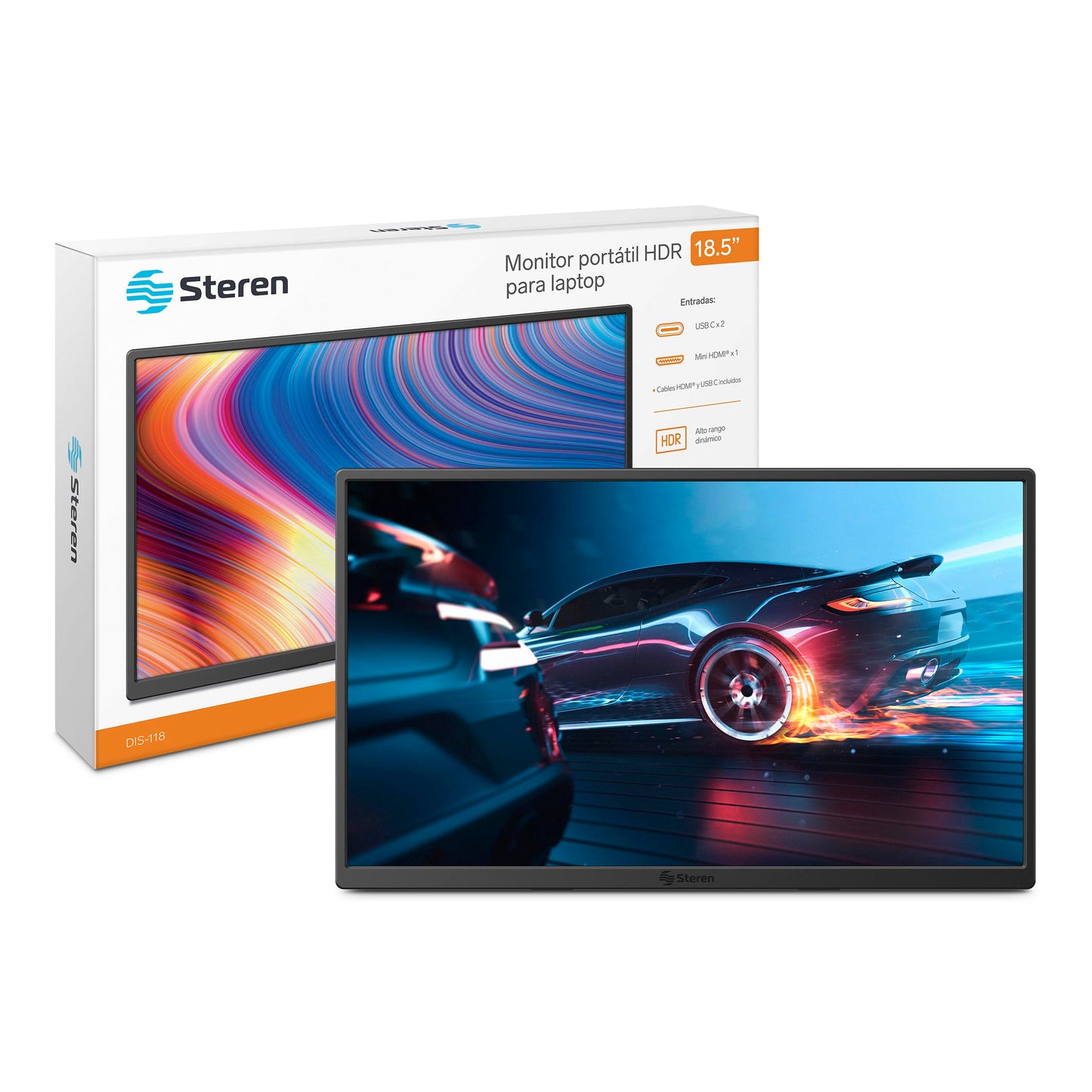 Monitor Portátil STEREN HDR 18.5 Pulgadas para Laptop
