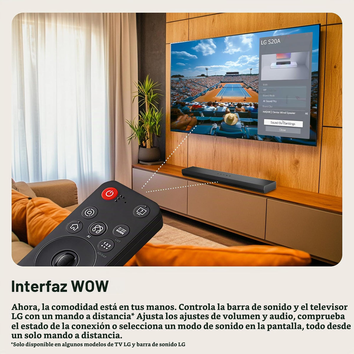 Barra de Sonido LG QNED 3.1.1 Canales con Dolby Atmos y subwoofer inalámbrico Modelo 2024