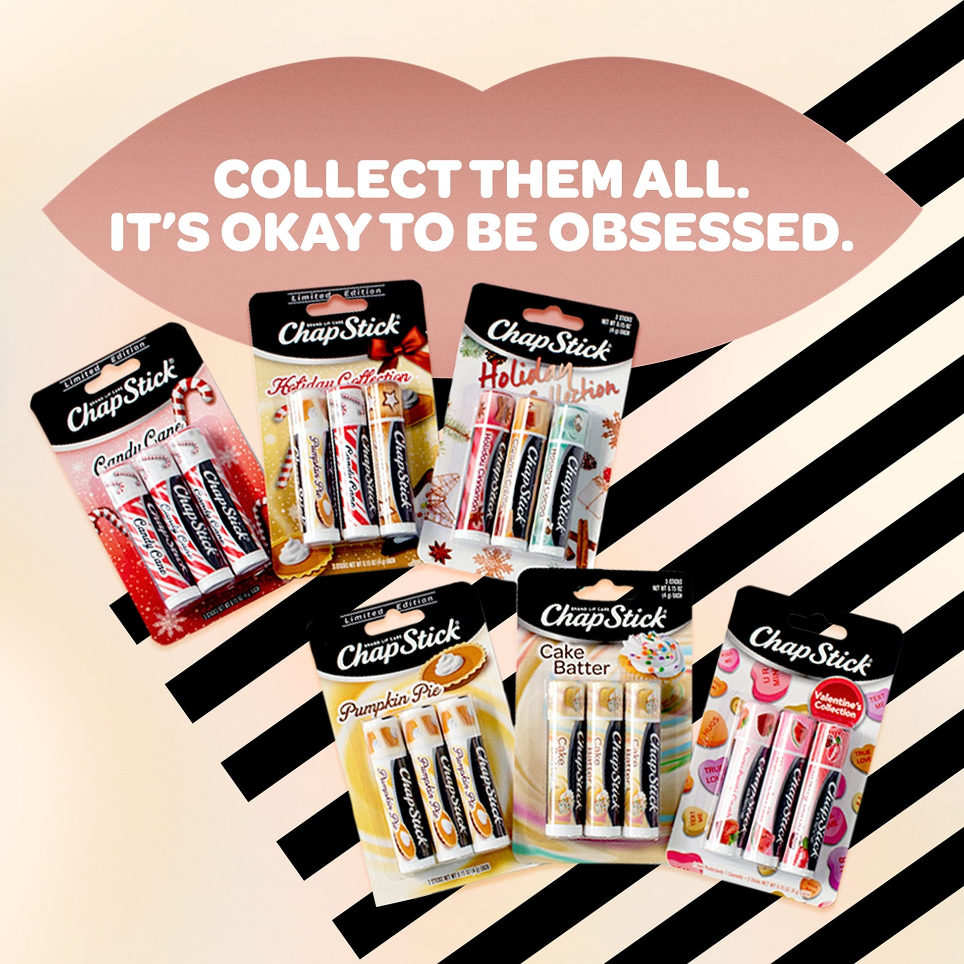 ChapStick Classic (3 Sticks) Cake Batter Flavor Skin Protectant Flavored Lip Balm Tube, Limited Edition, 0.15 Ounce Each