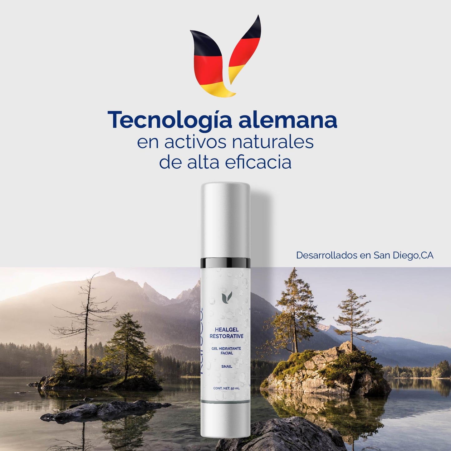 Käre Co HEALGEL RESTORATIVE gel hidratante facial | serum facial con niacinamida | no irritante que repara, hidrata y calma | logra una sensación de frescura y mejor apariencia | para tu skin care |