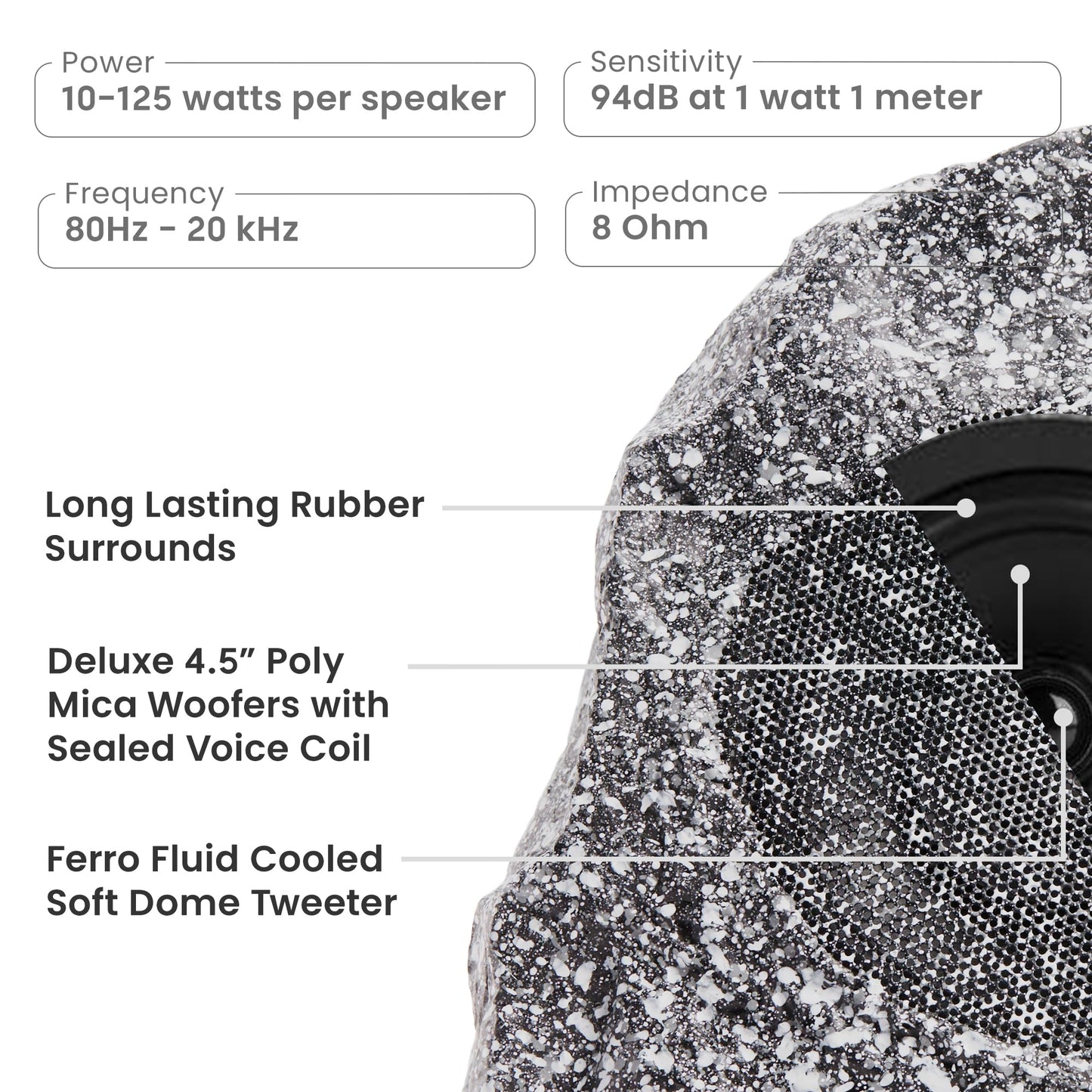 Bocinas Rock Theater Solutions Gris Granito para Exterior