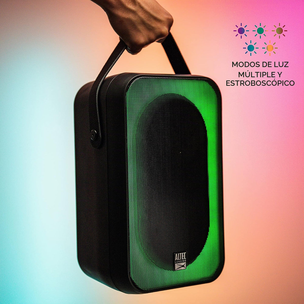 Altavoz Inalámbrico Altec Lansing Negro 60W Bluetooth con Sincronización de Fiesta y Modos LED Multiples