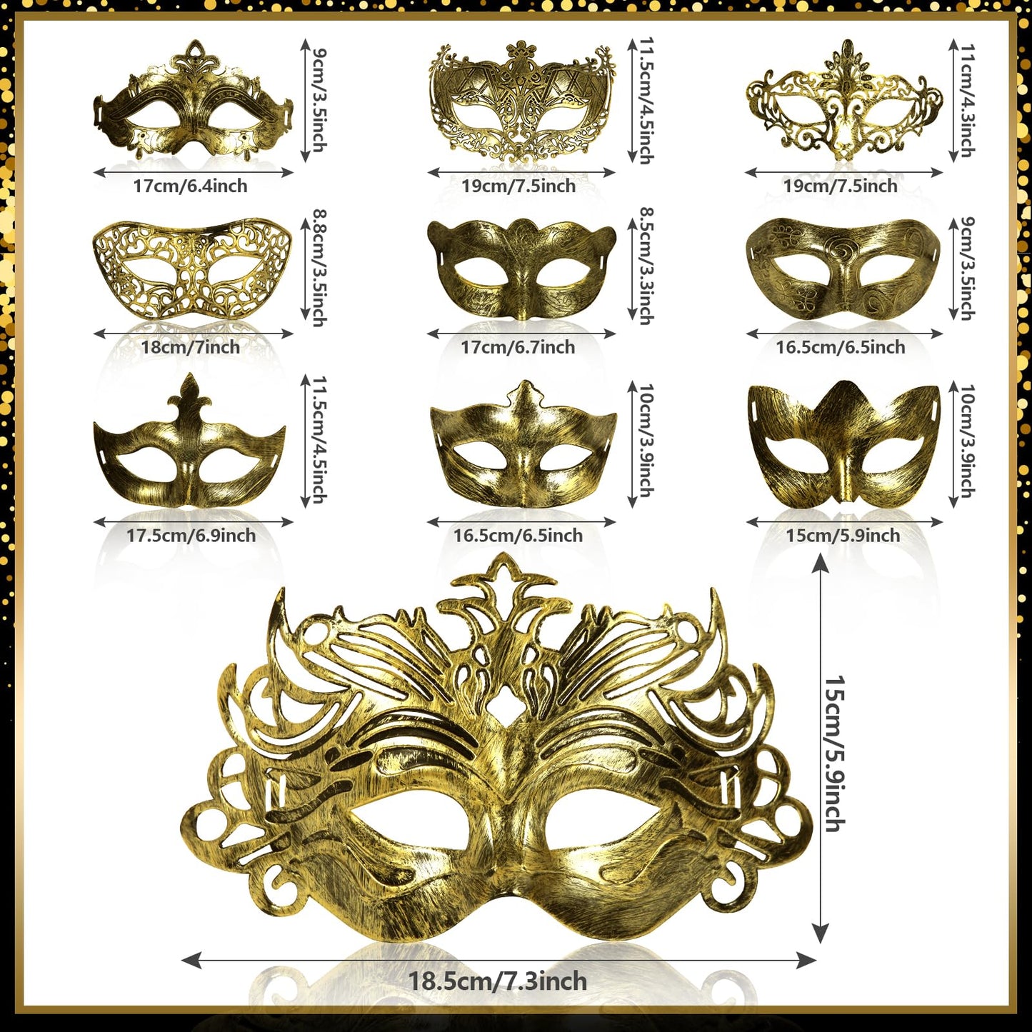 Máscaras Venecianas a Granel Multi para Mujeres, Hombres y Niños