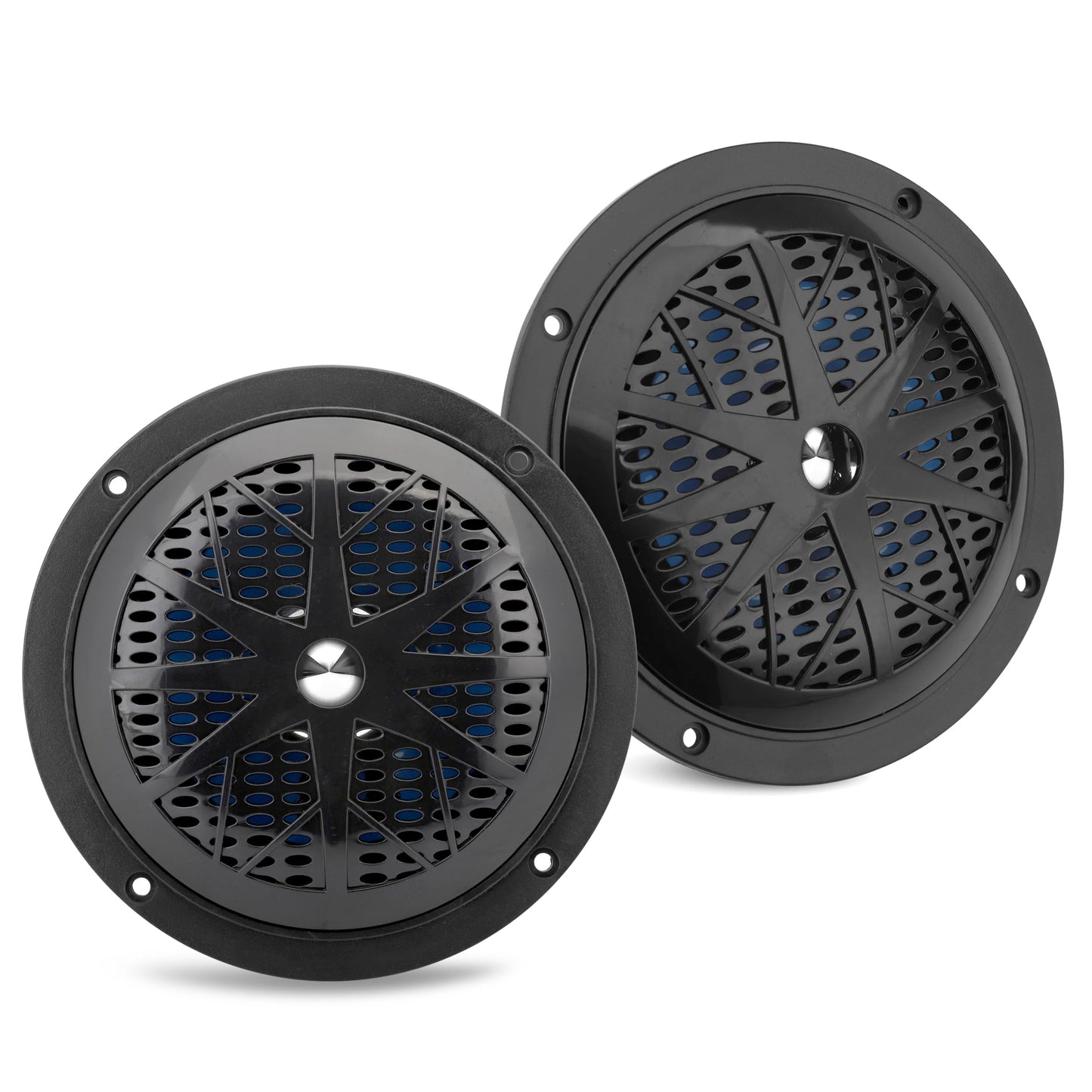 Pyle Bocinas Marinas Dobles de 5.25 Pulgadas. Sistema de Sonido estéreo para Exteriores Resistente al Agua. 2 vías. Potencia 100 W. 1 par, Negro