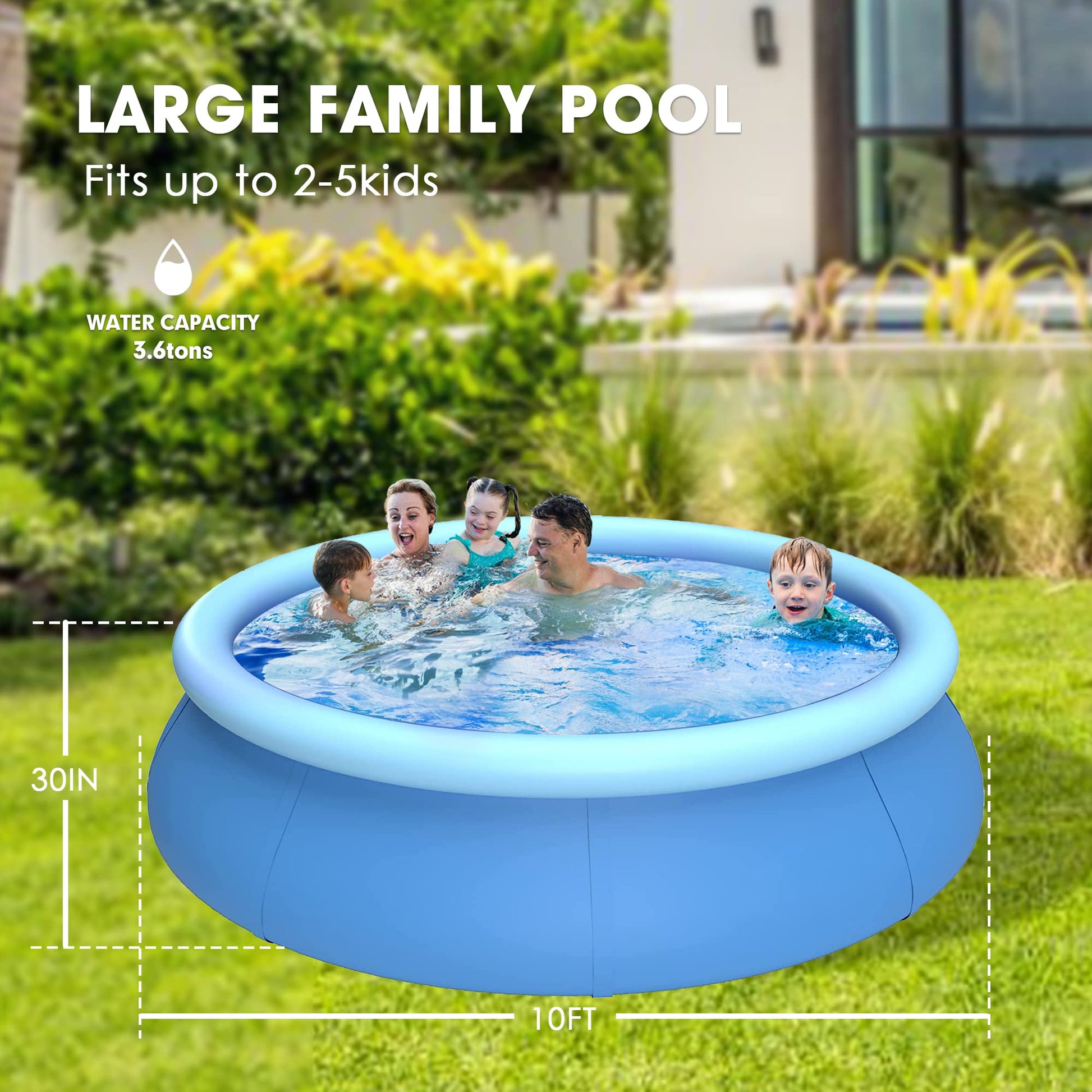Piscina Inflable Familiar Anillo Superior para Patio Trasero