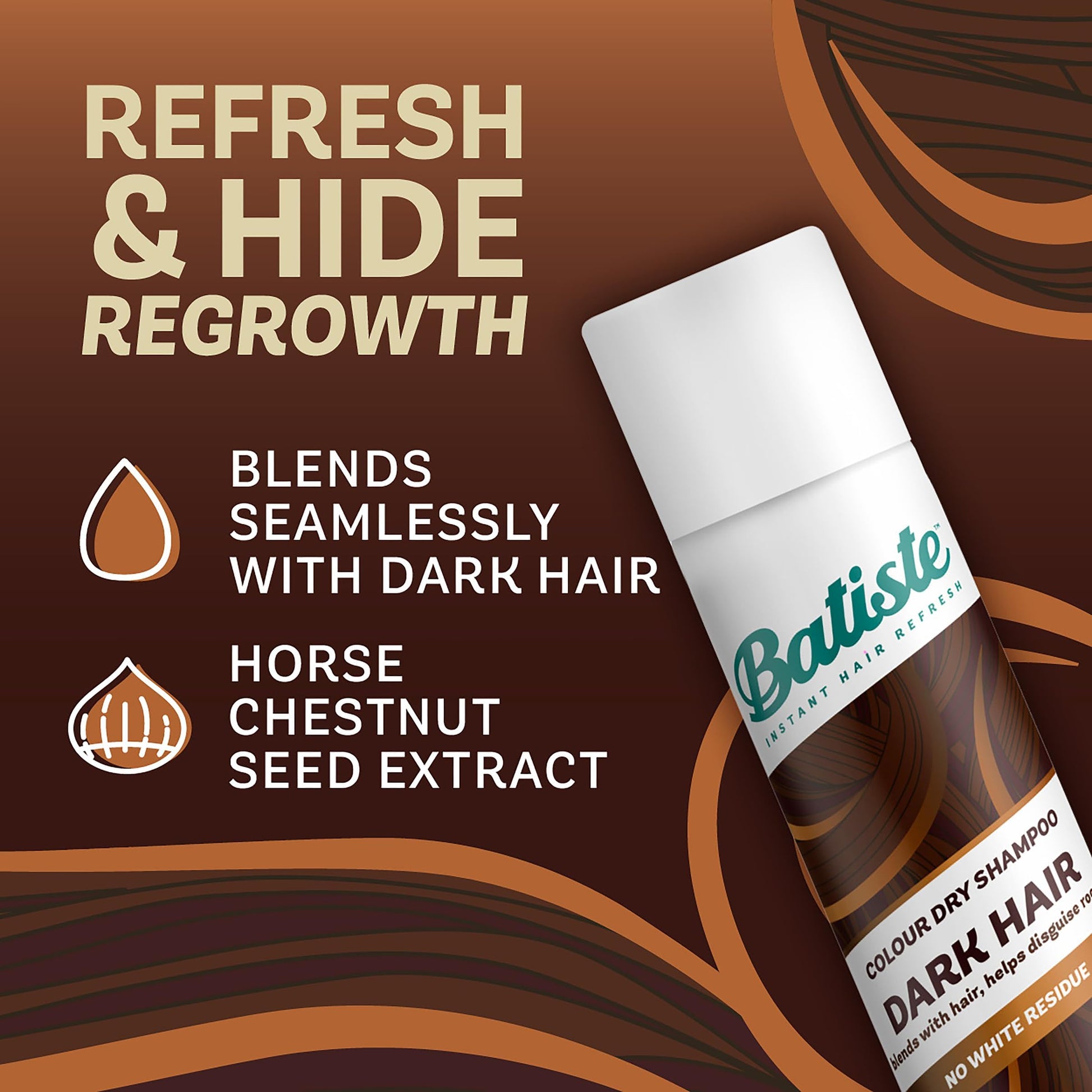 Batiste Dry Shampoo, Dark & Deep Brown 6.73 Ounce