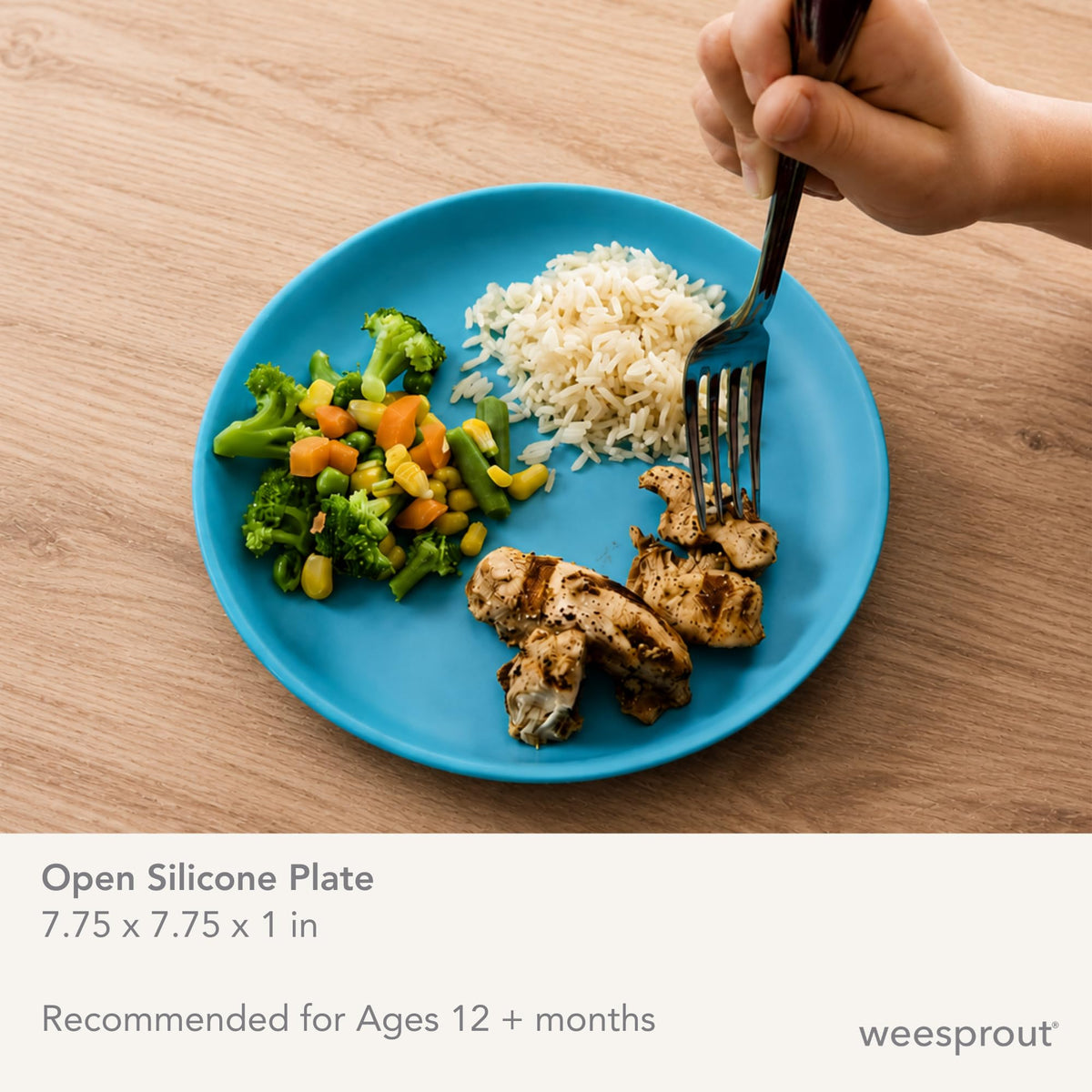 WeeSprout Platos de silicona para bebés y niños pequeños con tapas, diseño irrompible, aptos para microondas y lavaplatos, paquete de 3