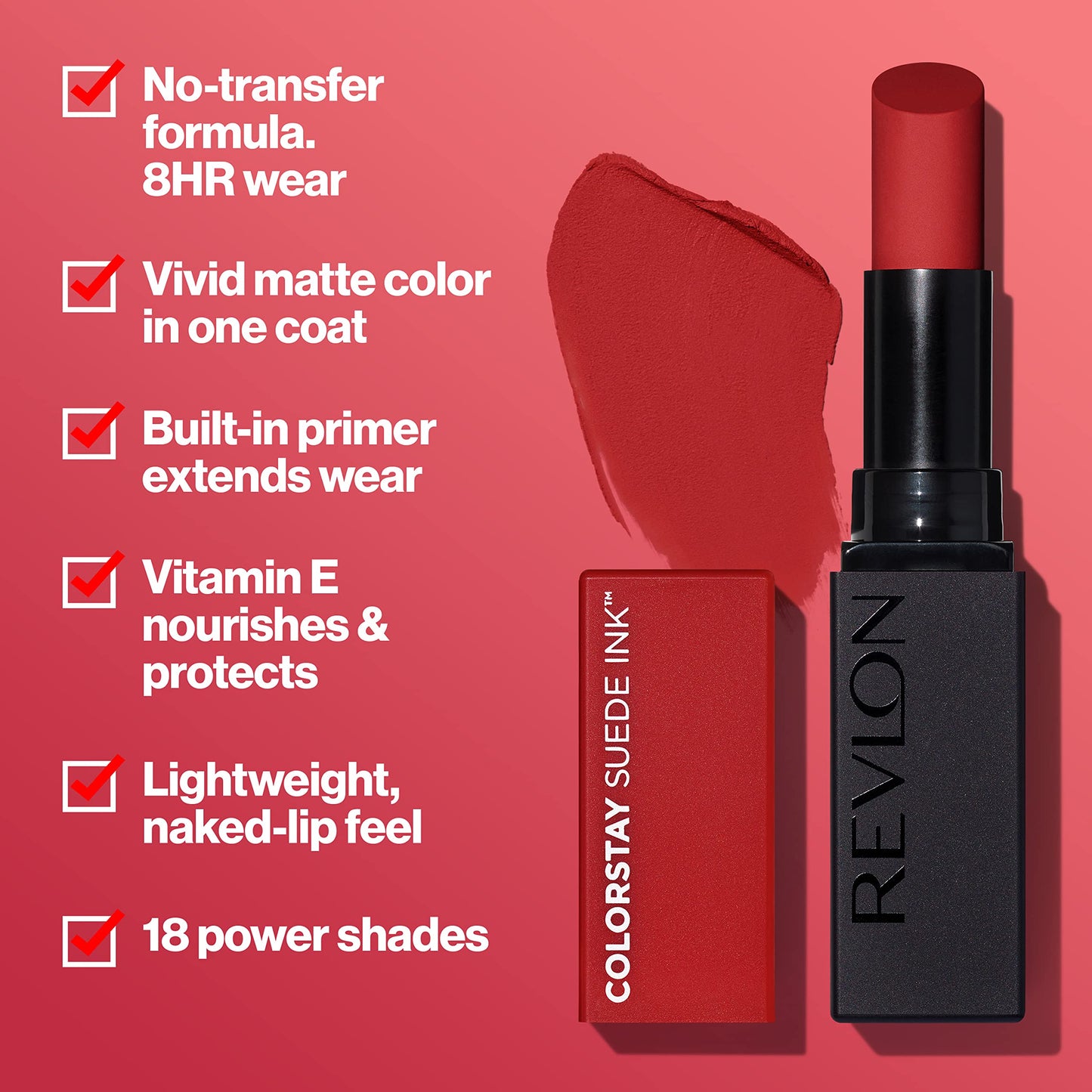 Revlon ColorStay Suede Ink, Pintalabios Mate de Larga duración, Enriquecido con Vitamina E (Tono 019 In The Zone)