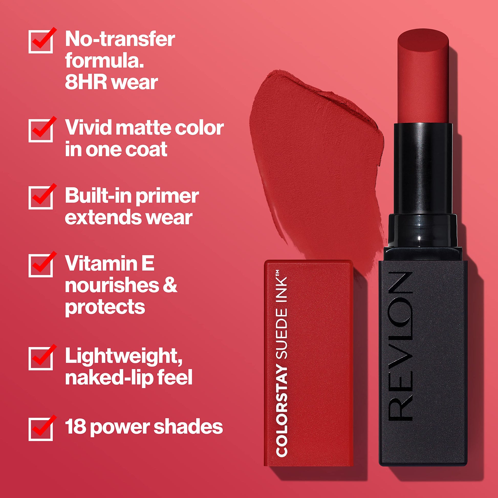 Revlon ColorStay Suede Ink, Pintalabios Mate de Larga duración, Enriquecido con Vitamina E (Tono 019 In The Zone)