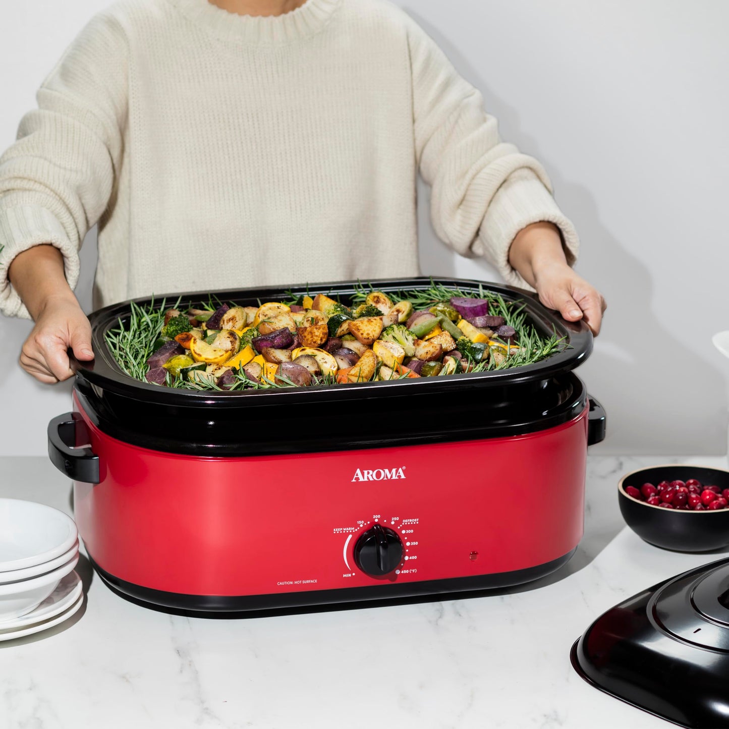 AROMA 18Qt. Horno tostador (rojo)
