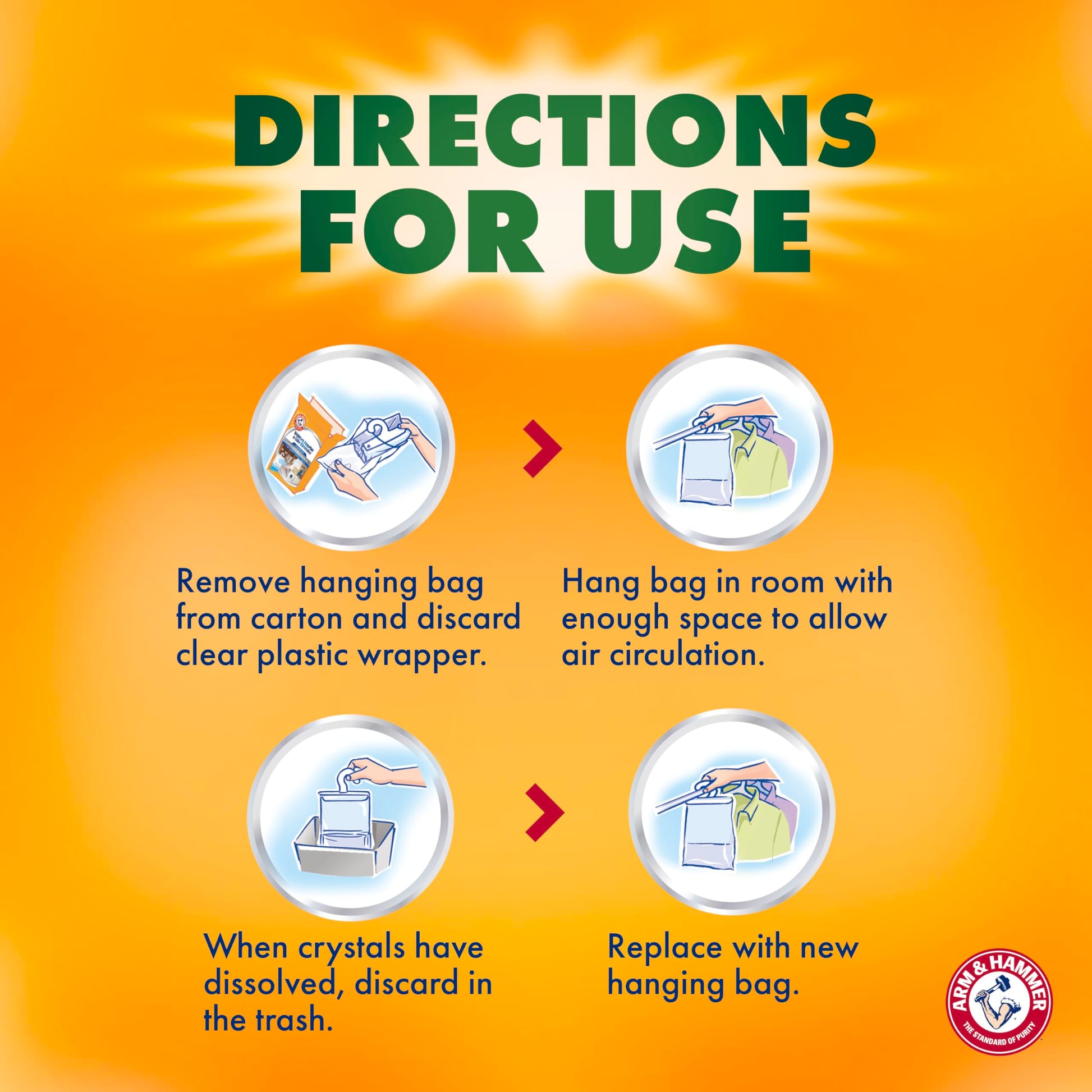 Arm & Hammer Essentials - Amortiguador de humedad y eliminador de olores, 17 onzas, paquete de 3, sin fragancia, absorbentes de humedad para armarios, lavaderos y dormitorios, frescura duradera