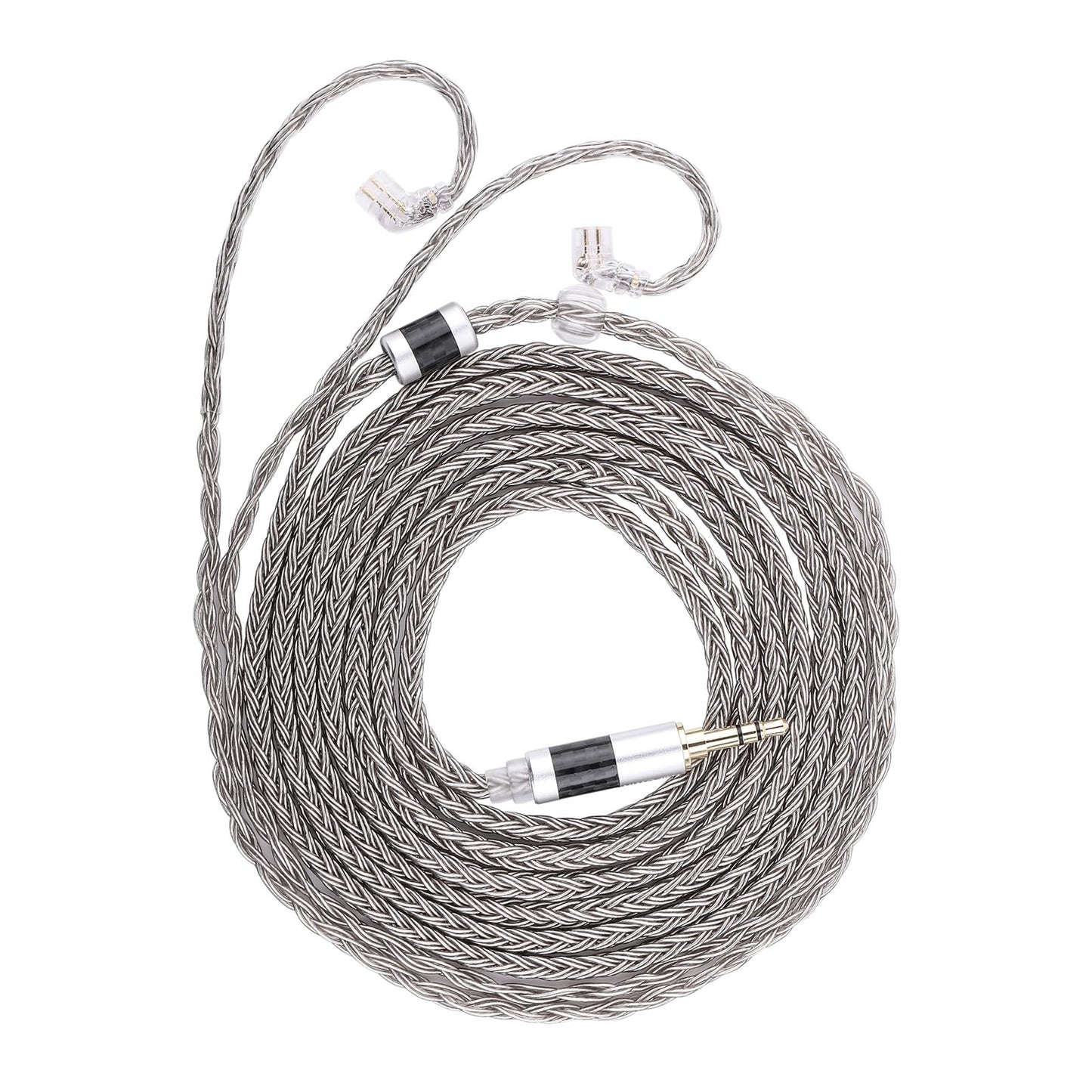 Linsoul Tripowin Zonie IEM Cable, Cable de Auriculares de 2 m de Longitud, Cable de Auriculares Chapado en Plata de 16 Núcleos, Cable de Monitor In Ear para KZ ZS10 PRO 2 SIMGOT EM6L (Empotrable 2Pin)
