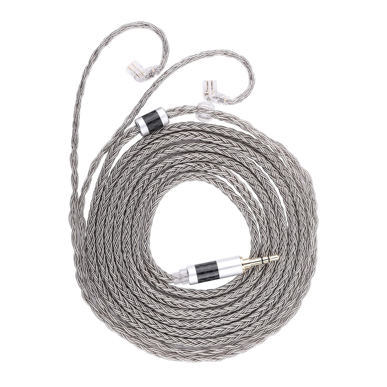 Linsoul Tripowin Zonie IEM Cable, Cable de Auriculares de 2 m de Longitud, Cable de Auriculares Chapado en Plata de 16 Núcleos, Cable de Monitor In Ear para KZ ZS10 PRO 2 SIMGOT EM6L (Empotrable 2Pin)