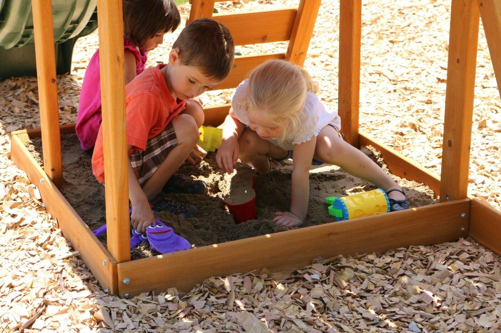 Unknown - Juego de columpio de madera para el techo, patio de juegos para niños, para jugar al aire libre, patio y caja de arena
