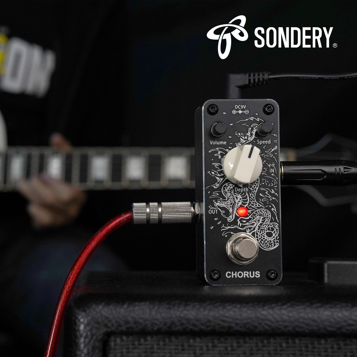 Pedal de Coro Sondery Azul Efecto Analógico True Bypass para Guitarra
