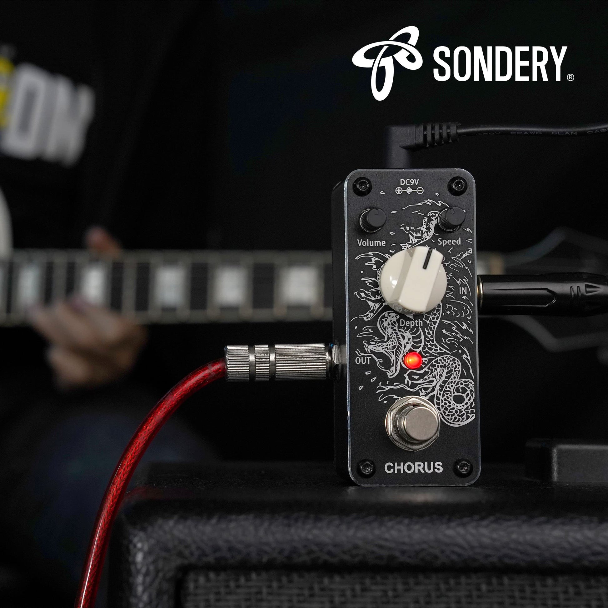 Pedal de Coro Sondery Azul Efecto Analógico True Bypass para Guitarra