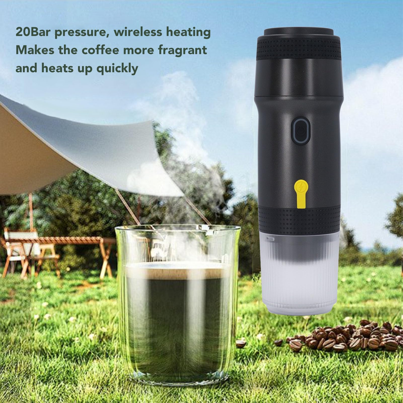 Máquina de café Espresso Portátil, 3 en 1, 20 Bar de Presión, Cargador Coche USB, Máquina de café de Cápsulas Automática, Pequeña de café Expreso de Viaje para