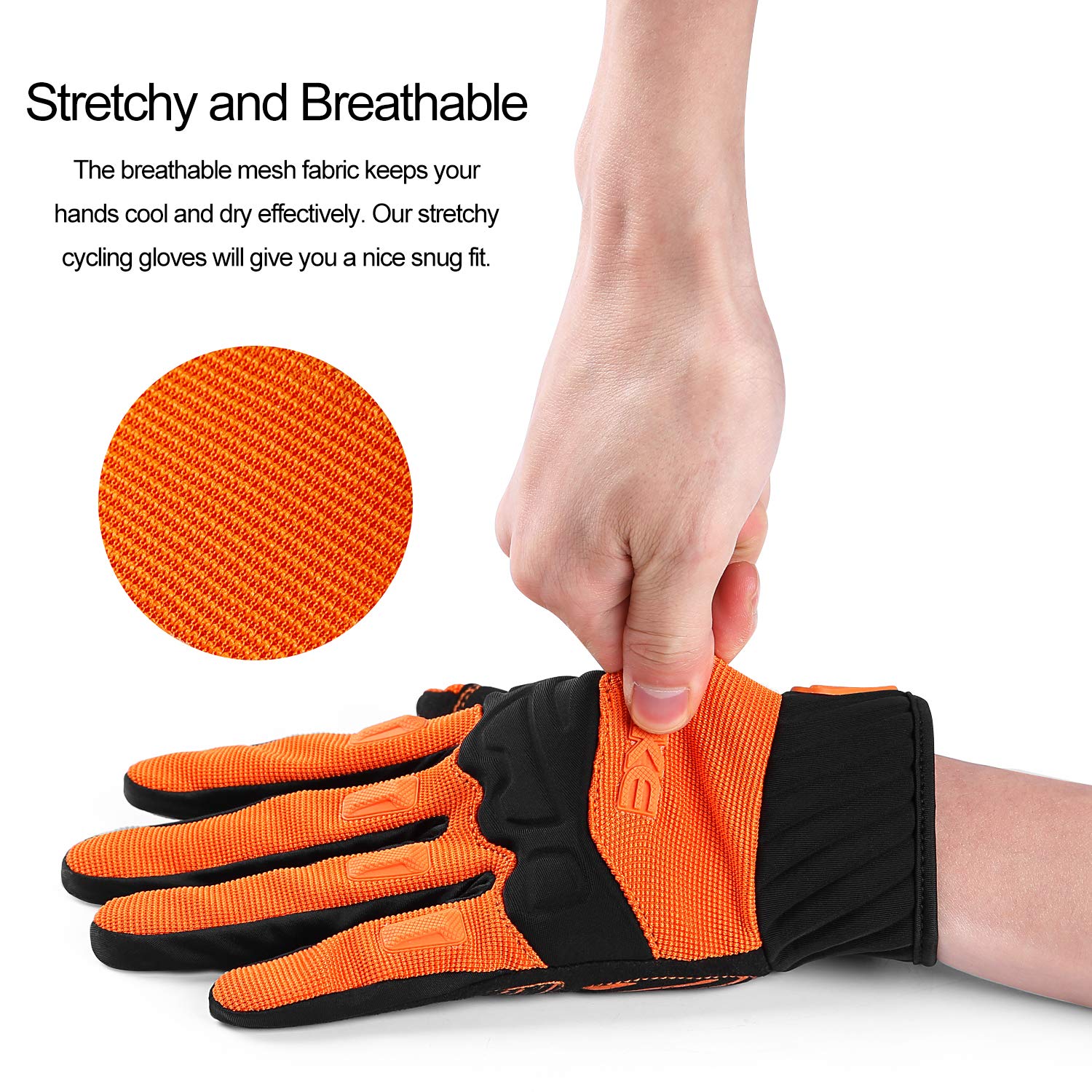INBIKE - Guantes de bicicleta de montaña para hombre, con protectores de nudillos, acolchados, transpirables, para MTB, motocross, carreras