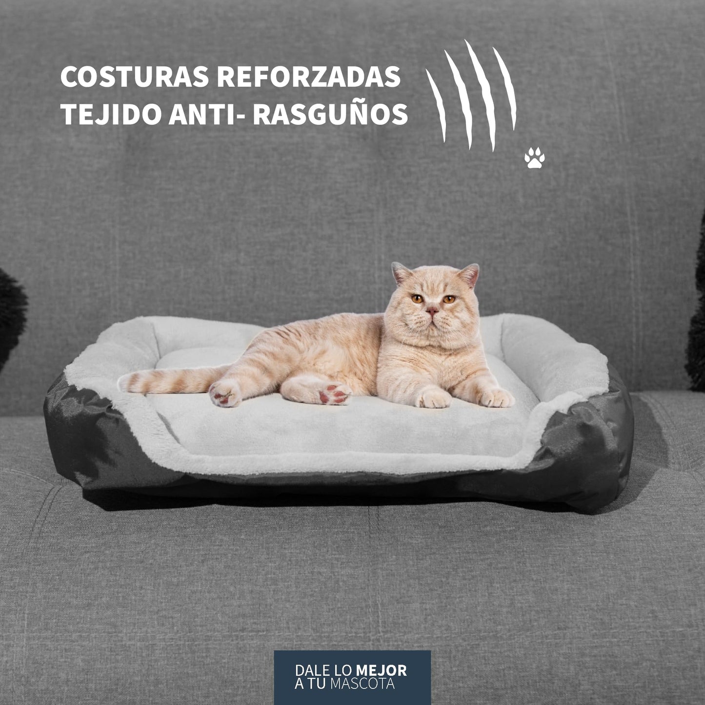 Camita Redonda PET TO BED Resistente Base Estable Lavable Anti Estrés para Mascotas Micofibra