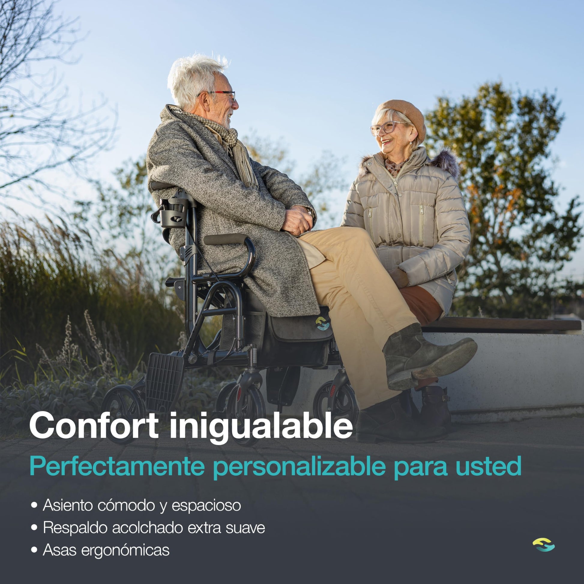Helavo Andador y Silla de Ruedas 2 en 1 con Ruedas Todo Terreno, Silla de Ruedas Plegable de Aluminio con Reposapiés - Convertible en Silla de Transporte, 136 kg de Capacidad, Confort Ergonómico