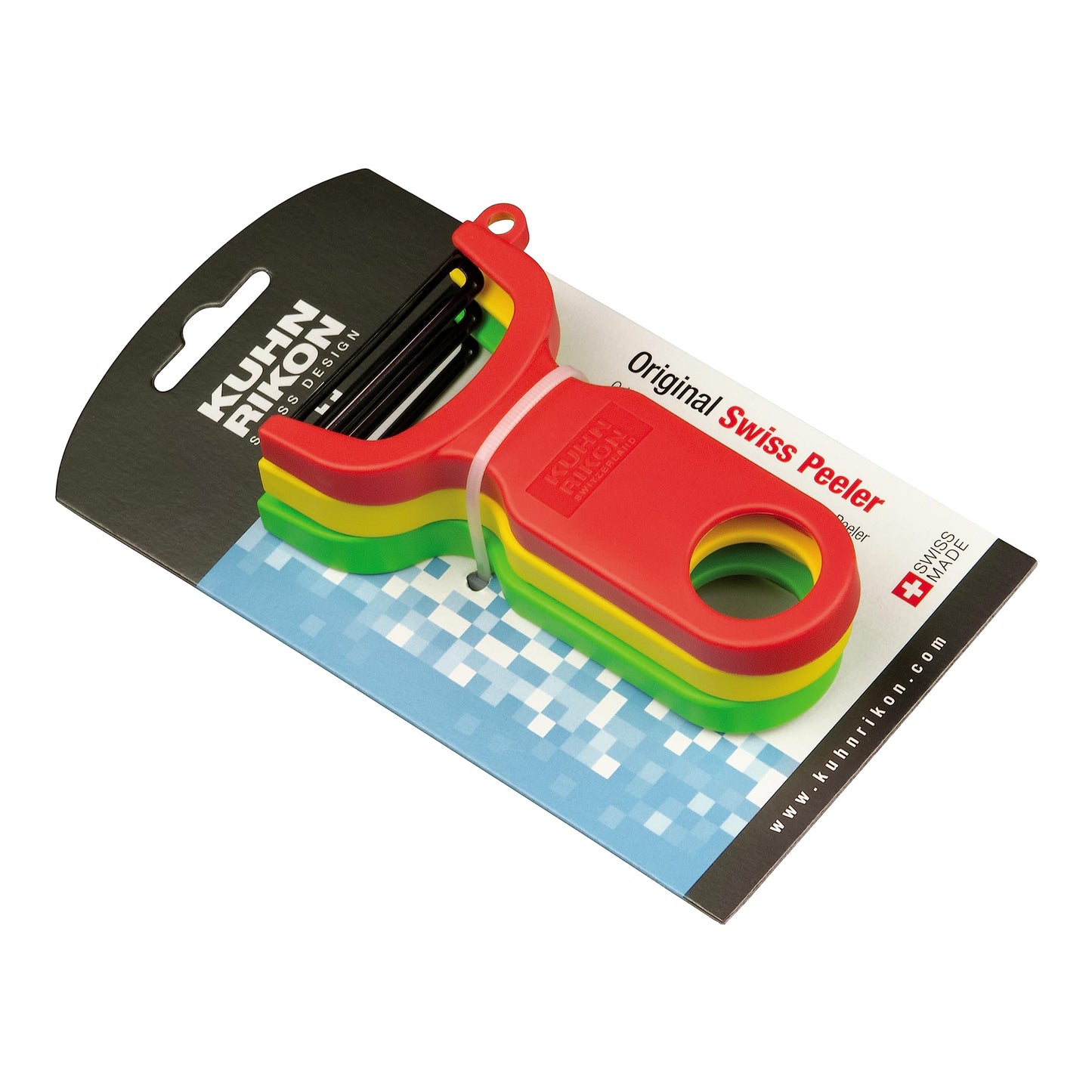 Kuhn Rikon Original Suizo Pelador, Rojo/Verde/Amarillo (set de 3), 10,1cm