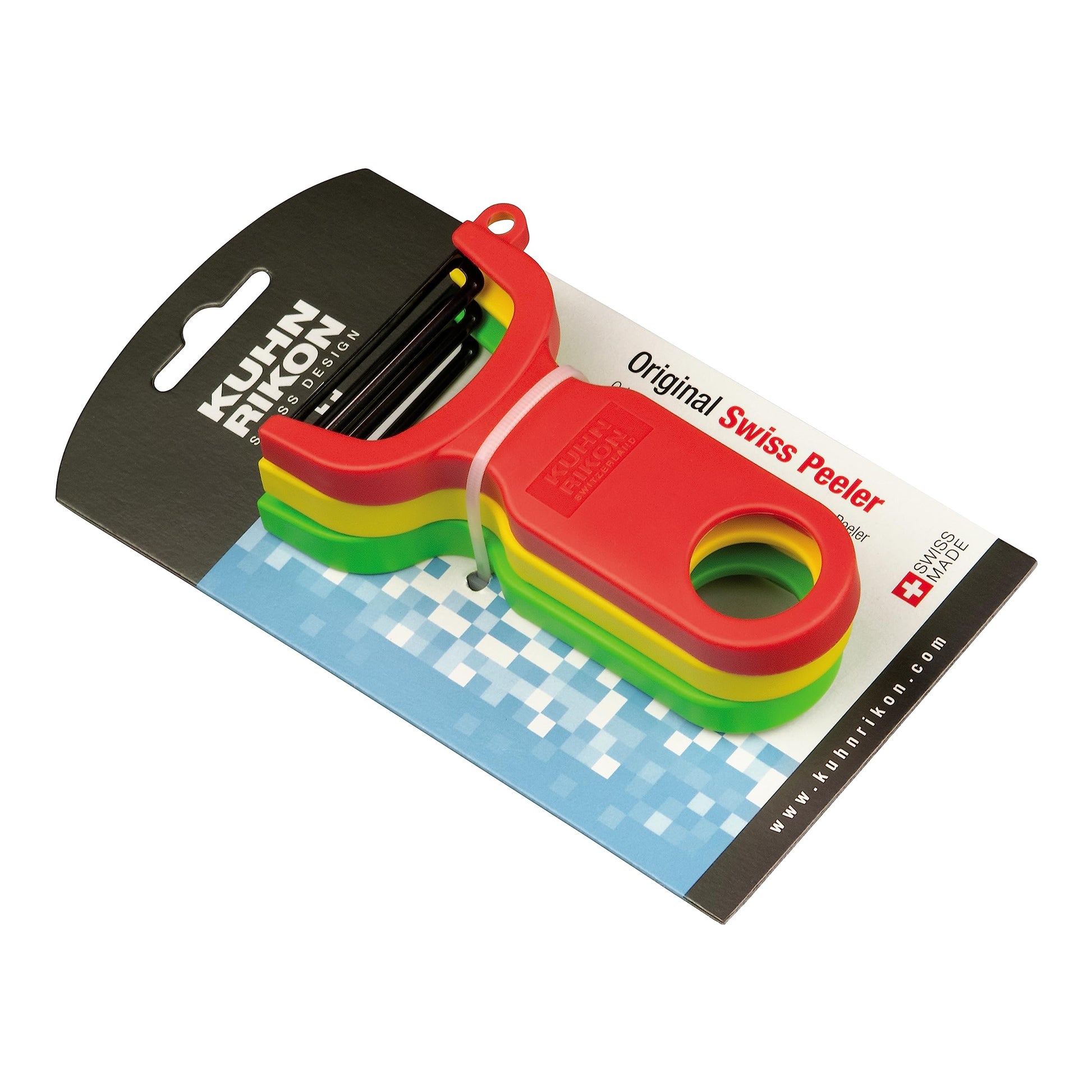 Kuhn Rikon Original Suizo Pelador, Rojo/Verde/Amarillo (set de 3), 10,1cm
