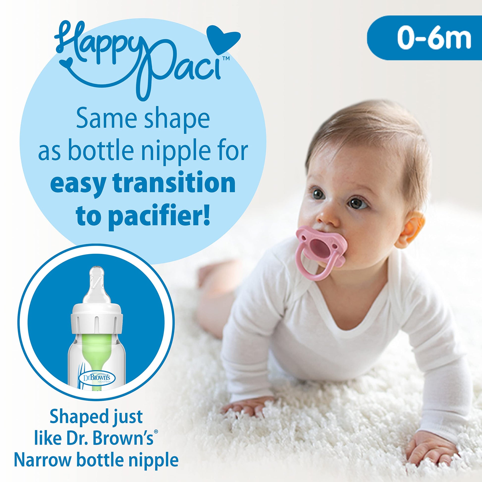Dr. Brown's Options Slow Flow Bottle Set for Breastfed Baby, 4 Ounce, Pink