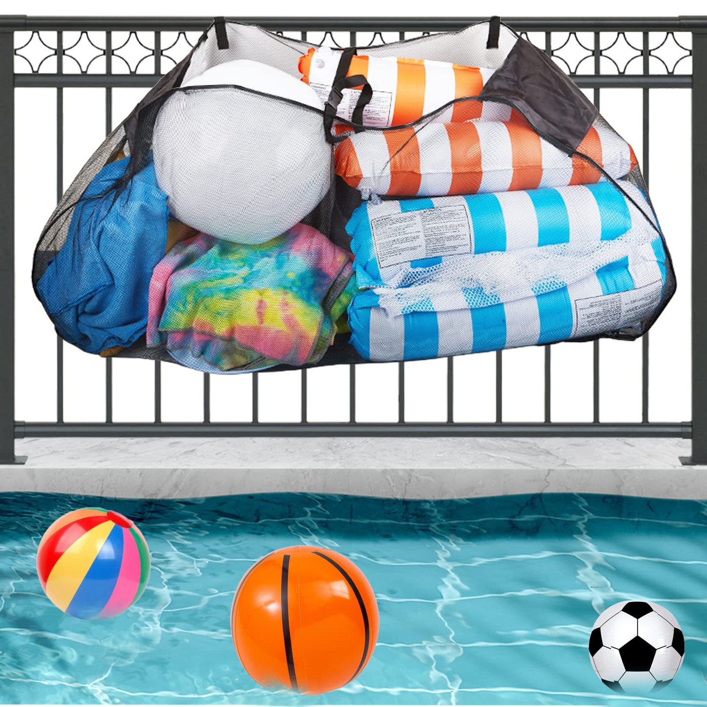 Bolsa de Almacenamiento Profully Negro para Flotadores y Accesorios de Piscina