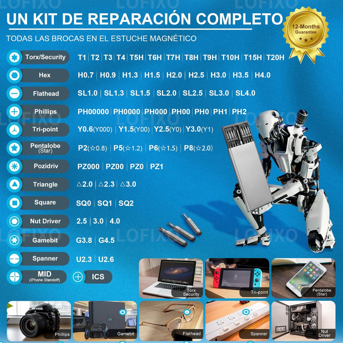 Kit de Desarmadores 92IN1 para Reparación y Limpieza de iPhone en Multidispositivos
