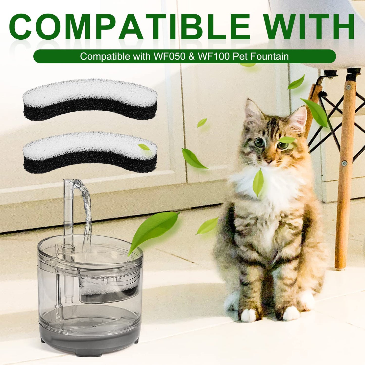 Filtros de Fuente para Mascotas 12 Piezas para Fuente de Agua Transparente