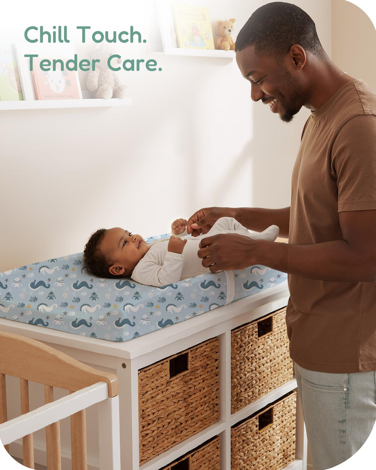 TOTCHILL - Funda para cambiador de pañales para niñas y niños, fundas para cambiador de pañales para bebé, se adapta a cambiadores estándar, paquete de 2