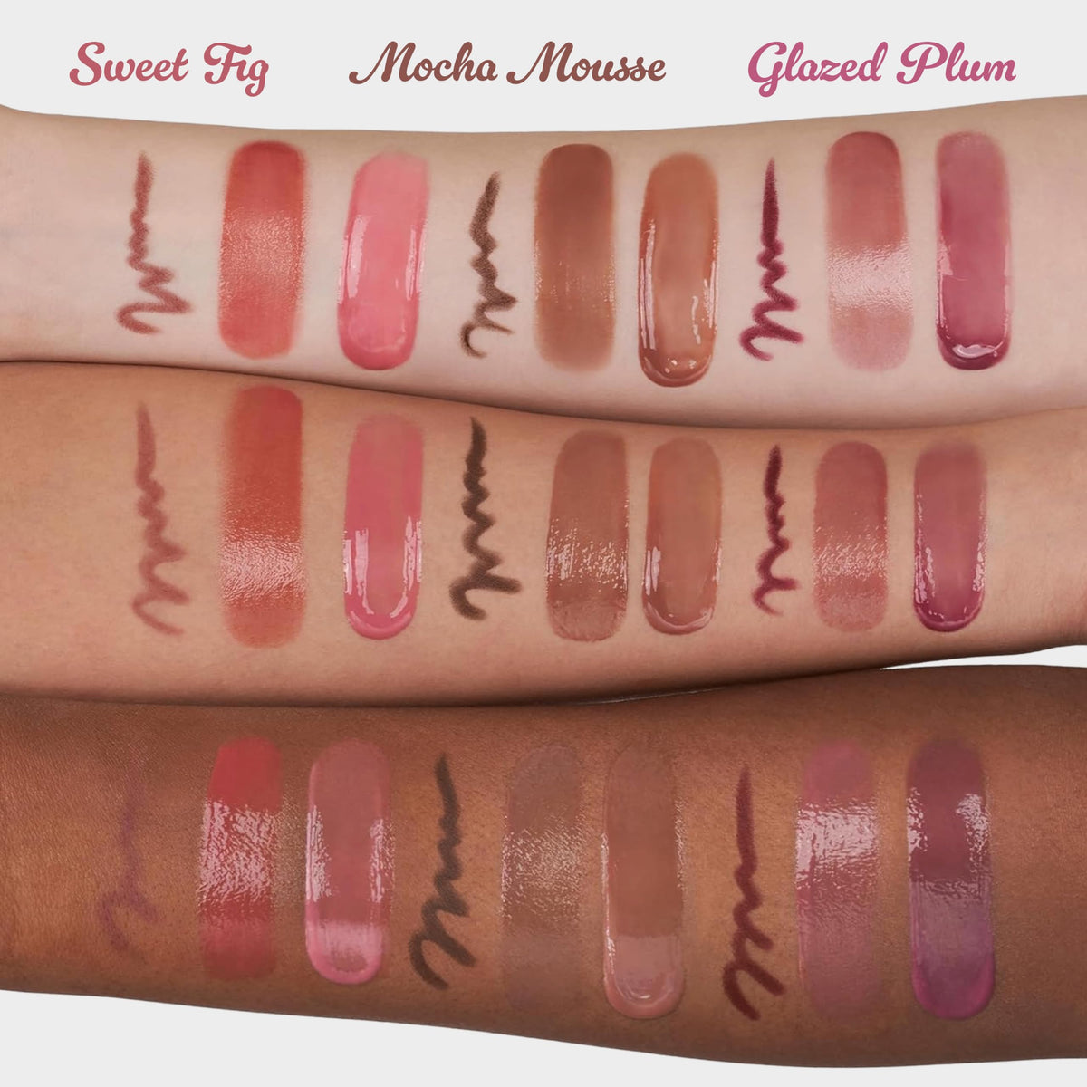 rom&nd Set de labios Volume Hack Trio Mocha Mousse | Brillo voluminizador, bálsamo hidratante y delineador suave de K-Beauty | Consigue labios definidos y brillantes para looks virales.