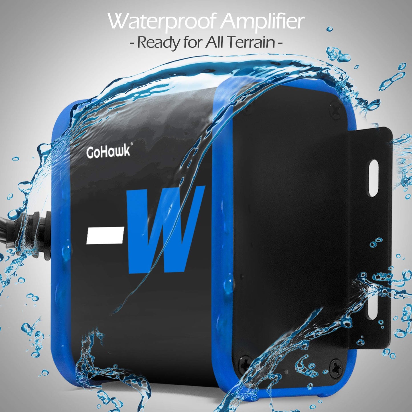 GoHawk TN4-W - Amplificador impermeable de 4 pulgadas, rango completo Bluetooth para motocicleta, altavoces estéreo de 1 a 1.25 pulgadas. Sistema de amplificador de audio para montaje en manubrio