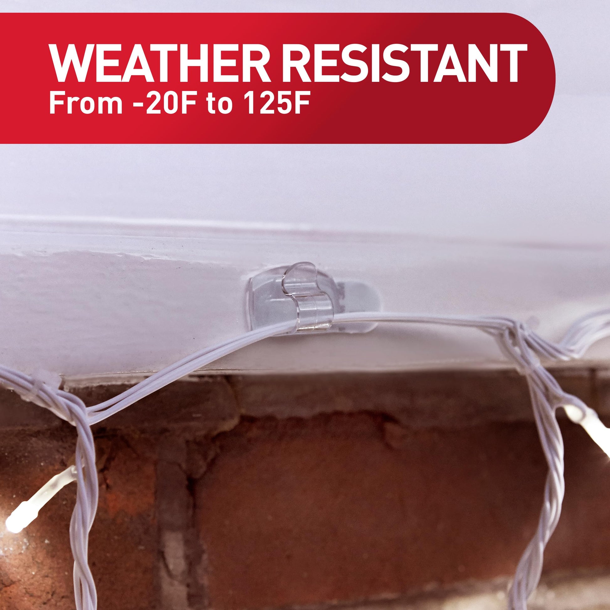 Command Clips de luz para exteriores, clips de luz colgantes sin daños con tiras adhesivas, clips de pared para colgar decoraciones de Navidad al aire última intervensión, luces y cables, 20 clips transparentes y 24 tiras de comando
