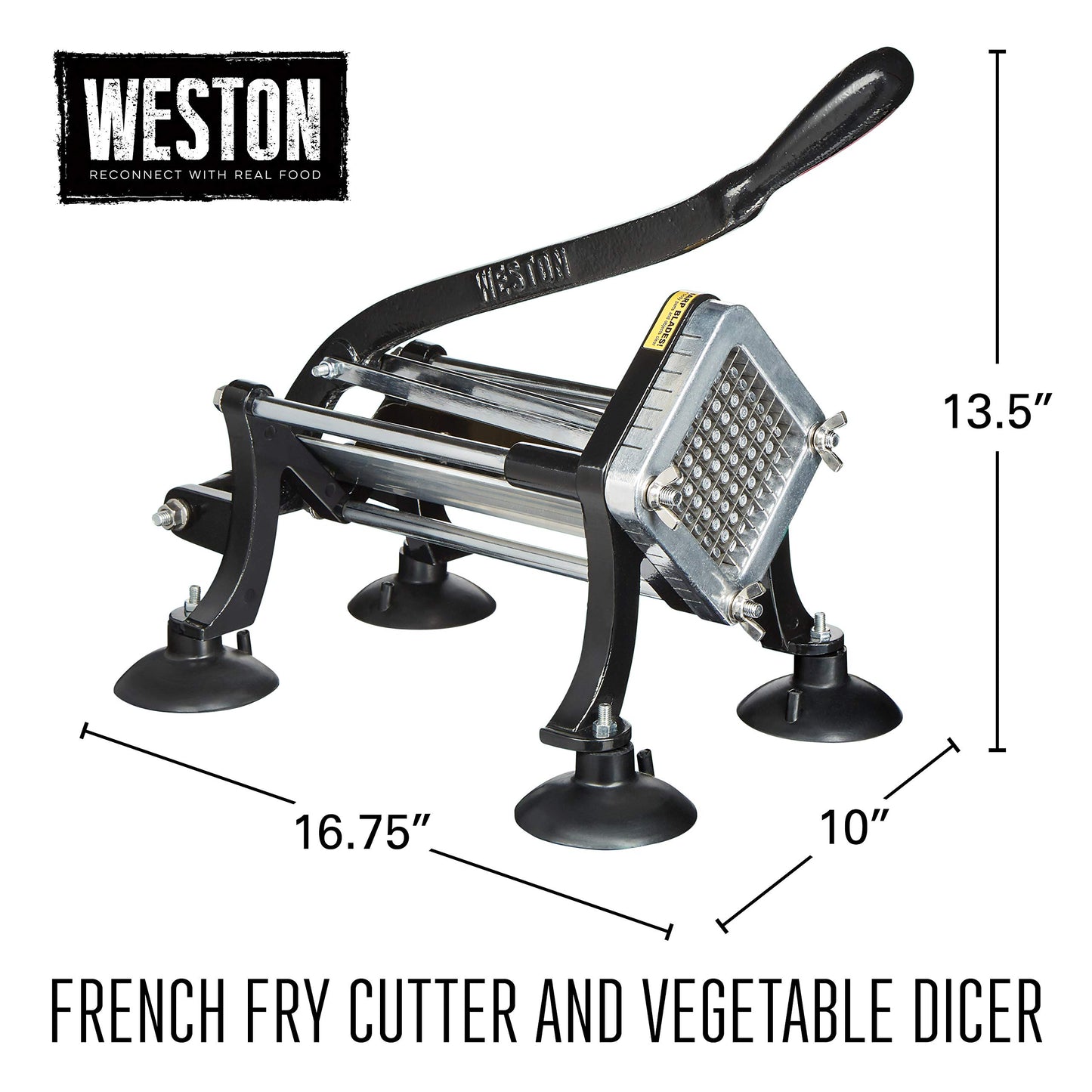 Cortador Profesional Weston Acero Inoxidable para Verduras y Papas Fritas