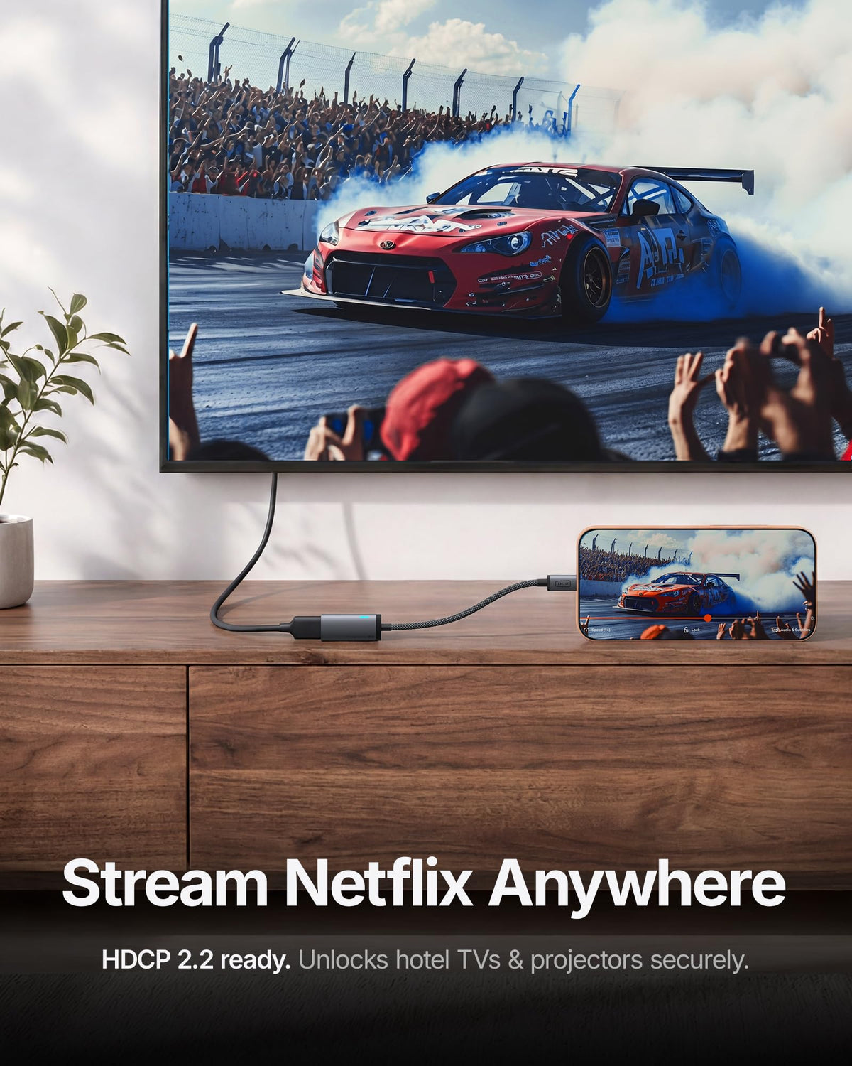 Adaptador USB C a HDMI INIU Plata 4K@60Hz para MacBook, iMac, iPad Pro, iPhone, Samsung Galaxy, Steam Deck, Monitor de Juegos, Proyector, Portátil