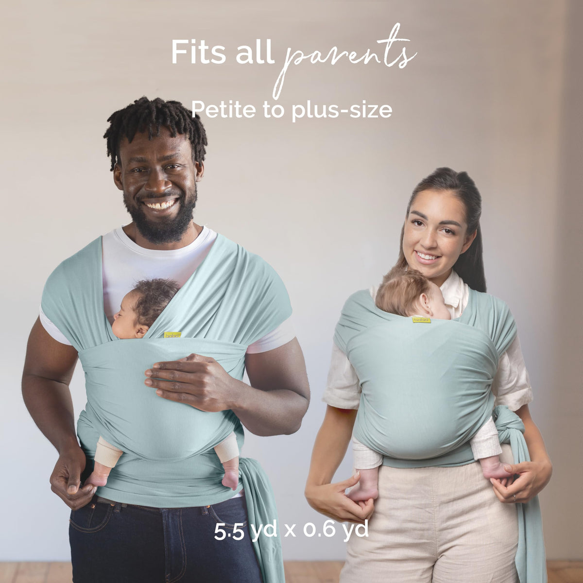 Boba Baby Wrap Carrier - Original Baby Carrier Wrap Sling para Recién Nacido - Baby WearEssentials - Soporte para envolver Recién Nacido (Serenity Sea Mist)