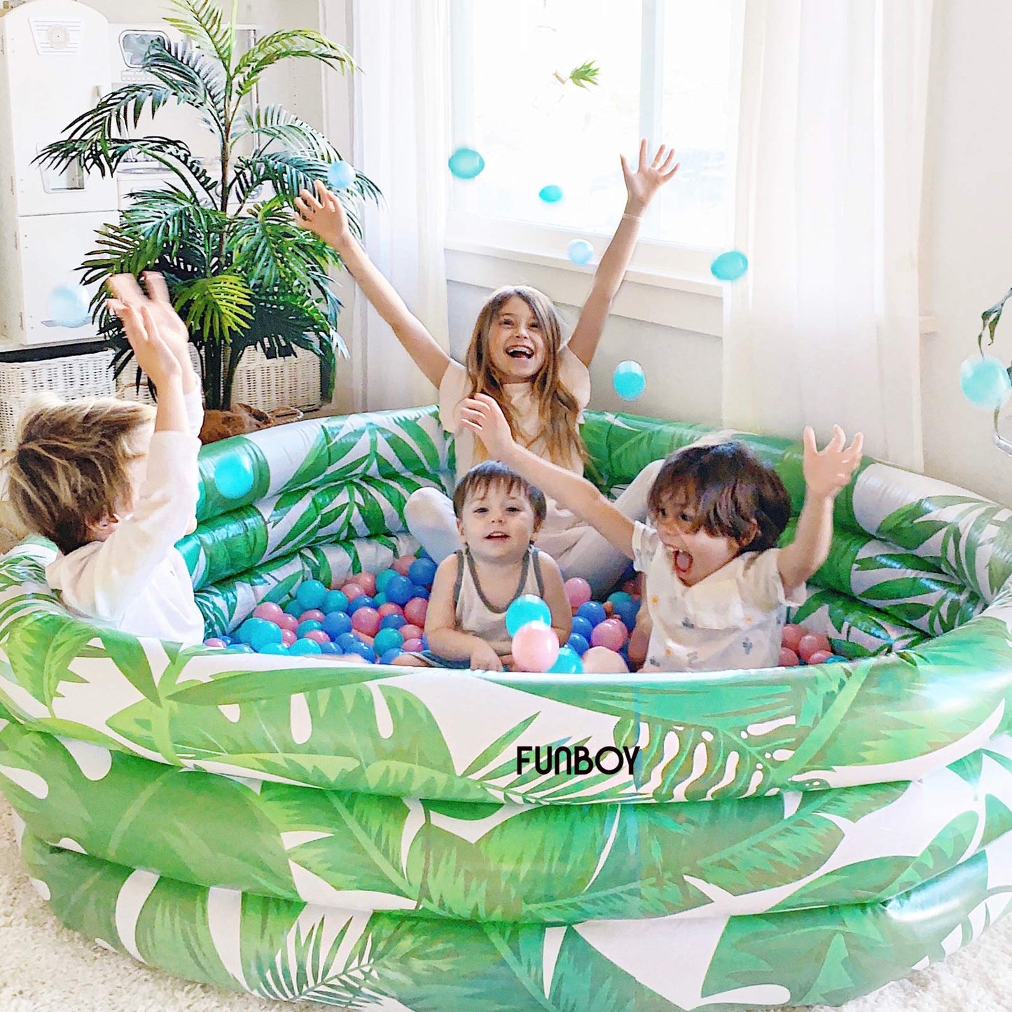 FUNBOY - Piscina Gigante Inflable de Lujo para niños, diversión Durante Todo el año para pozos de Pelota, Piscinas, una Fiesta de Verano en la Piscina y la Playa