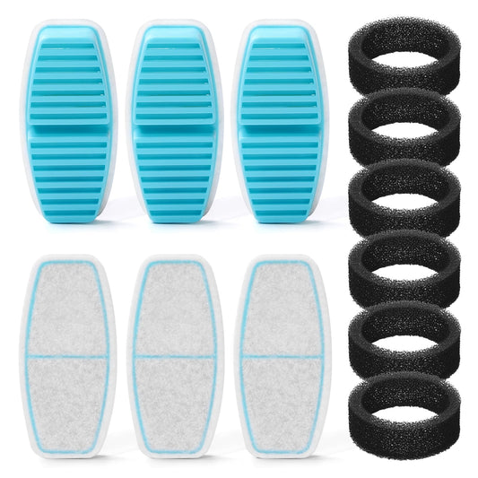 FOFNON Filtro de fuente de agua para mascotas: 12 filtros + 6 esponjas - Adecuado para fuente de agua FOFNON para perros o gatos