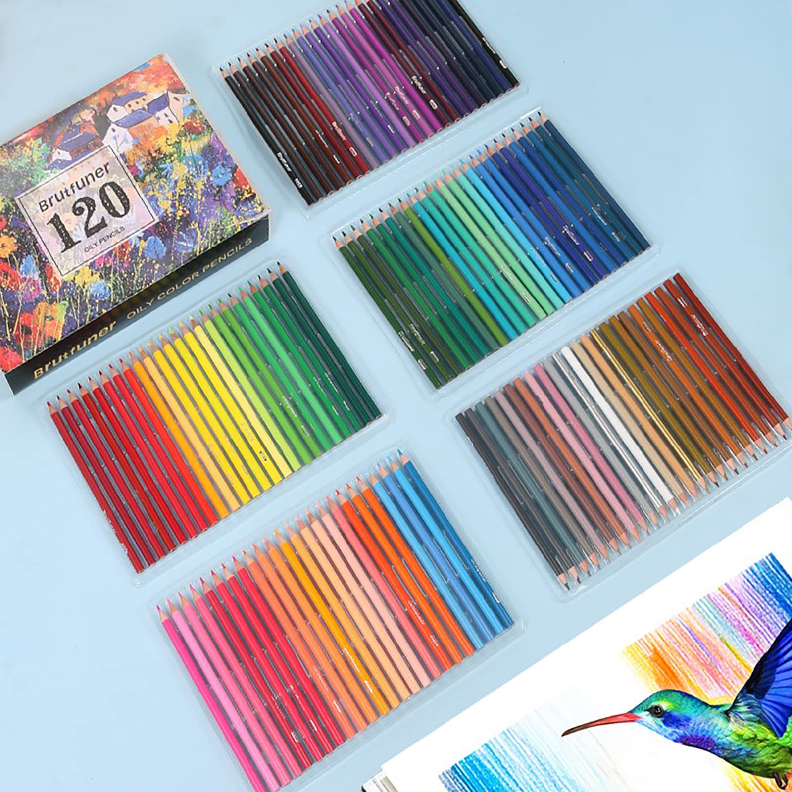 Lápices de Colores, Juego Profesional de 120 Colores, Núcleos a Base de Cera Suave Numerados, Para Dibujar, Dibujar, Sombrear y Colorear