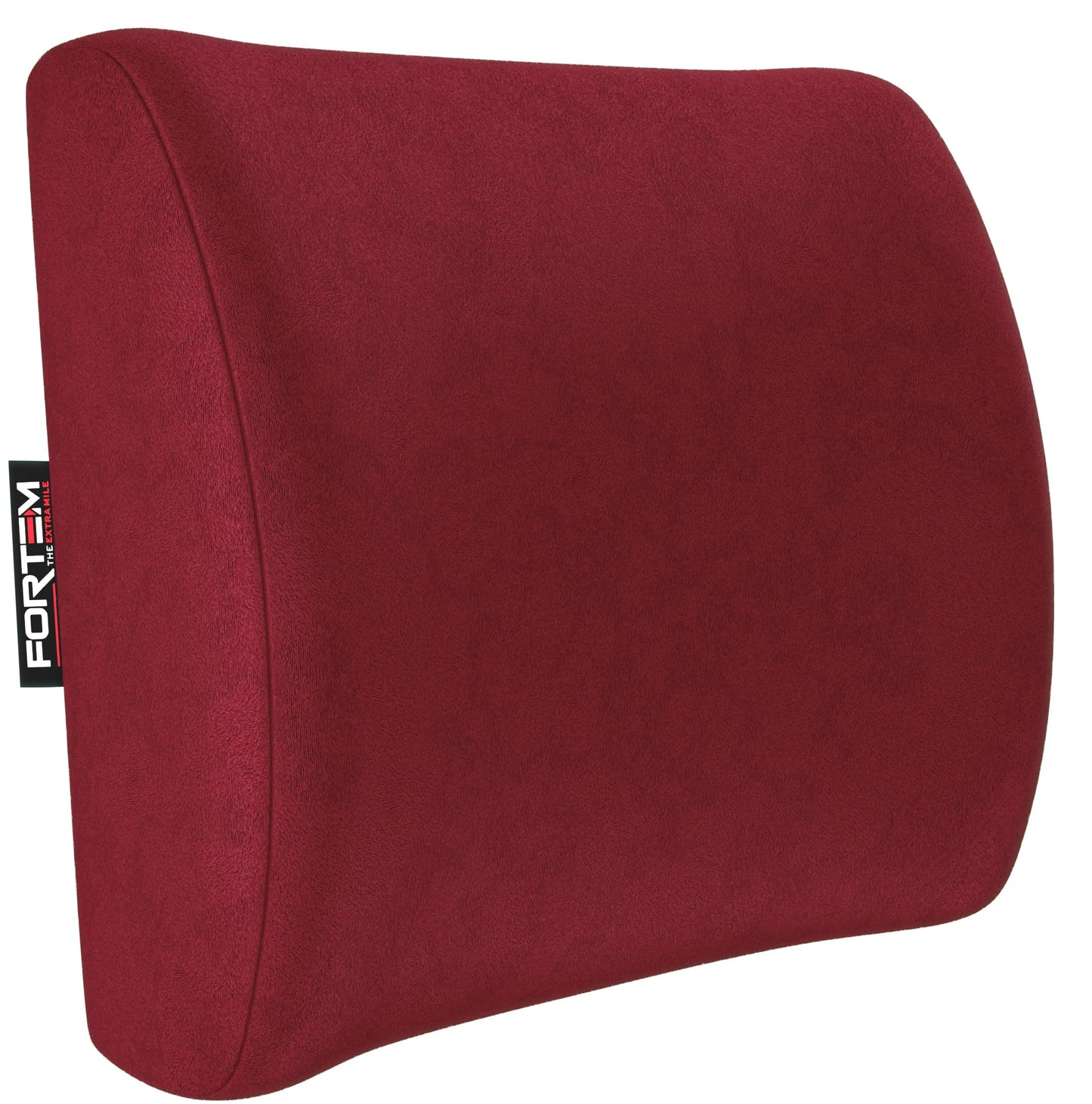FORTEM Cojín Lumbar de Silla de Oficina, Almohada de Apoyo Lumbar, Cojín Lumbar para Silla de Escritorio, Almohada Viscoelástica para la Espalda, Funda Lavable (Rojo)